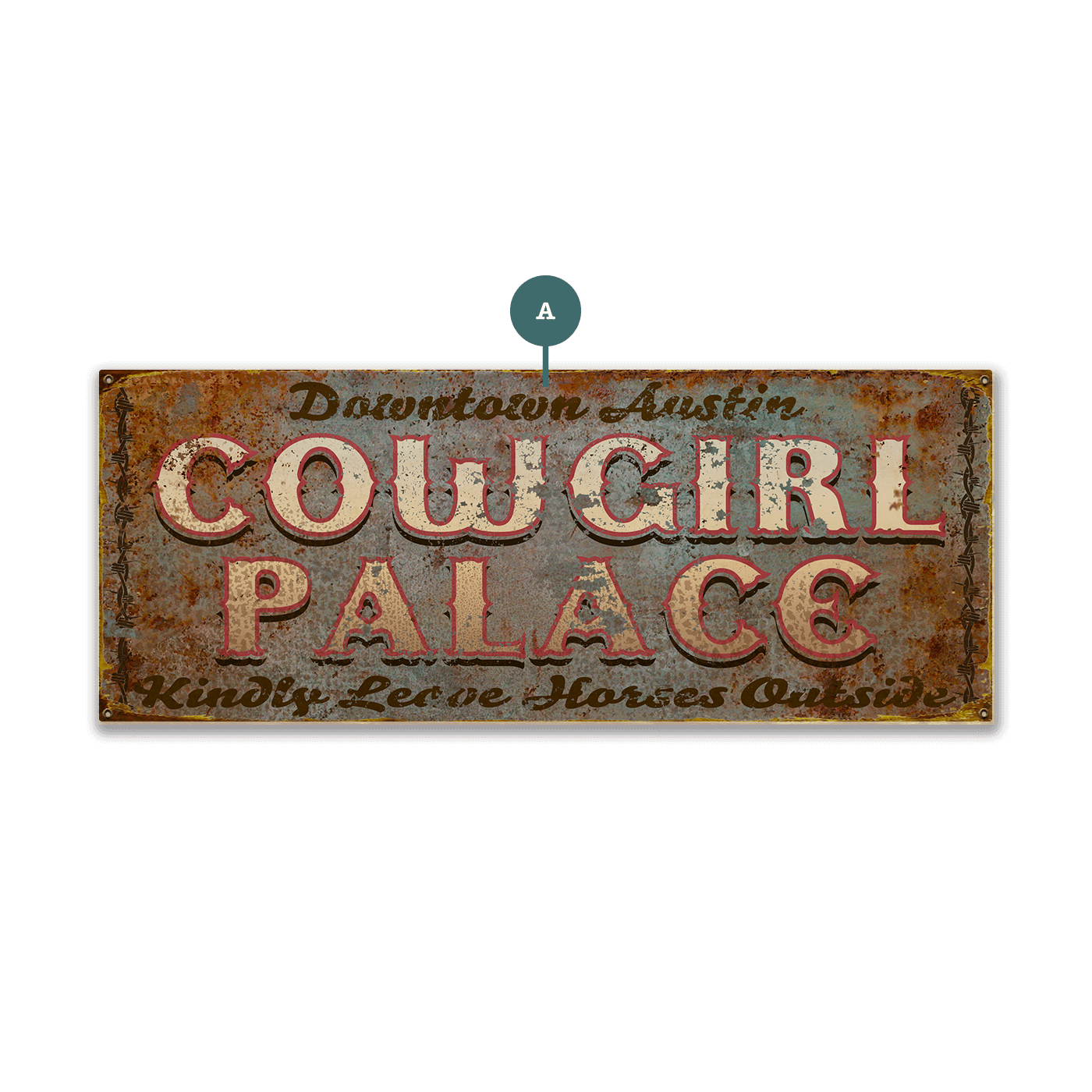 Cowgirl Palace - Wood & Metal Wall Art