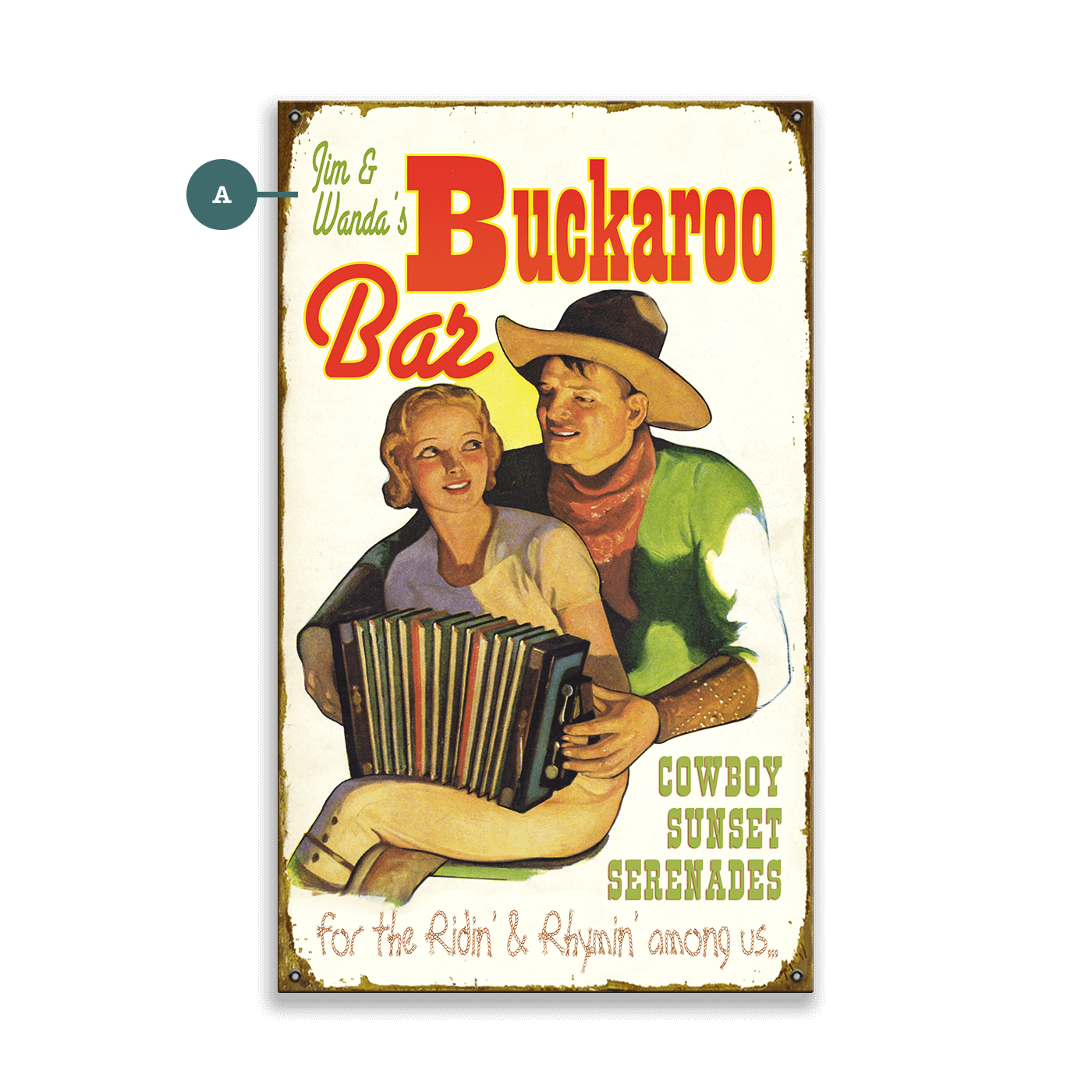 Buckaroo Bar - Wood & Metal Wall Art