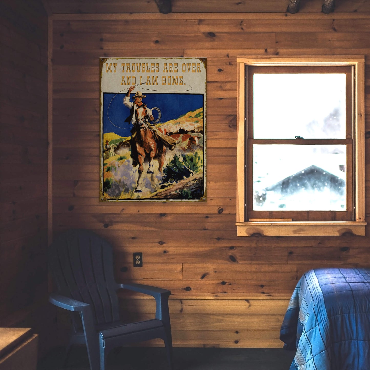 Roping Cowboy Ranch: Generic - Wood & Metal Wall Art
