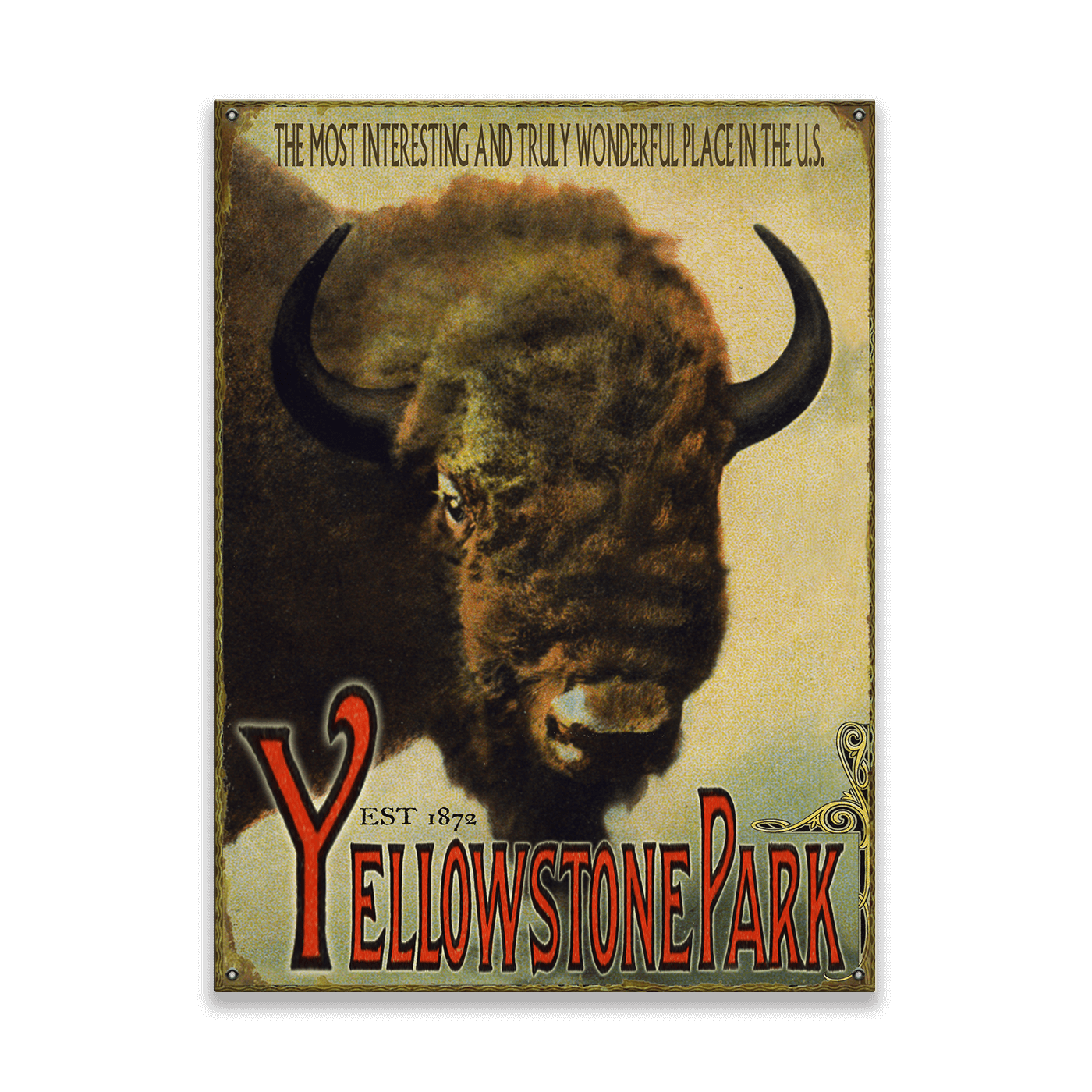 Yellowstone Bison Wildlife Design - Wood & Metal Wall Art