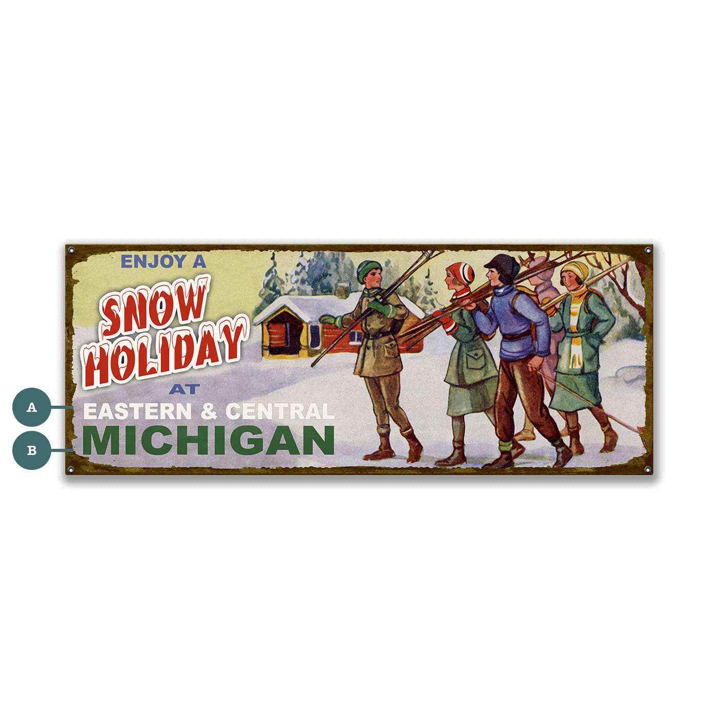 Enjoy a Snow Holiday - Wood & Metal Wall Art