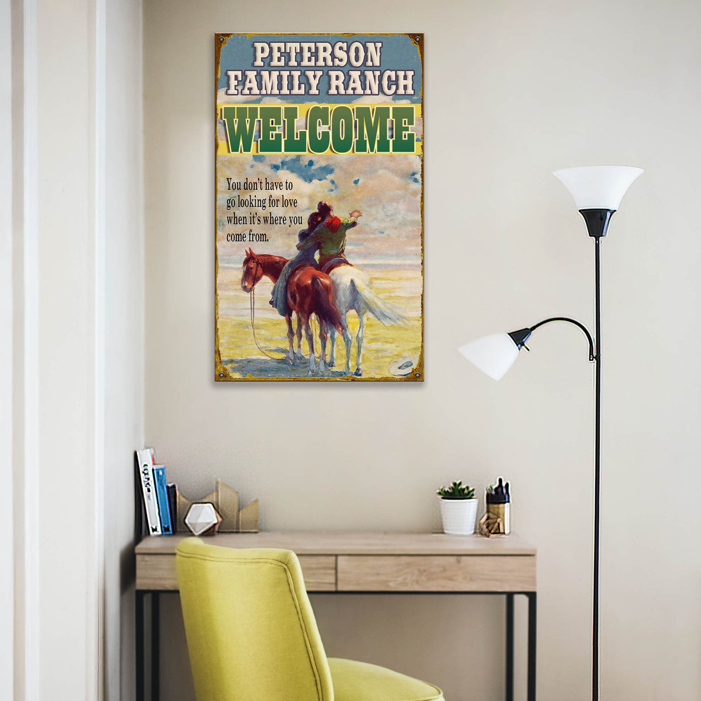 Western Lovers - Wood & Metal Wall Art