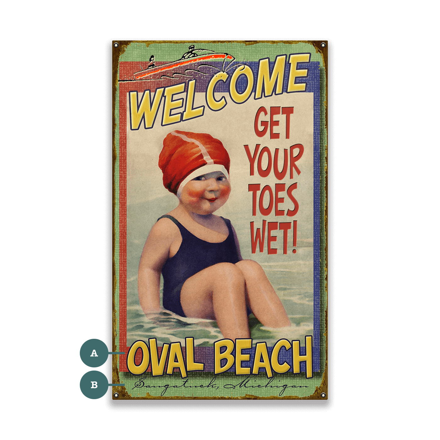 Get Your Toes Wet - Wood & Metal Wall Art