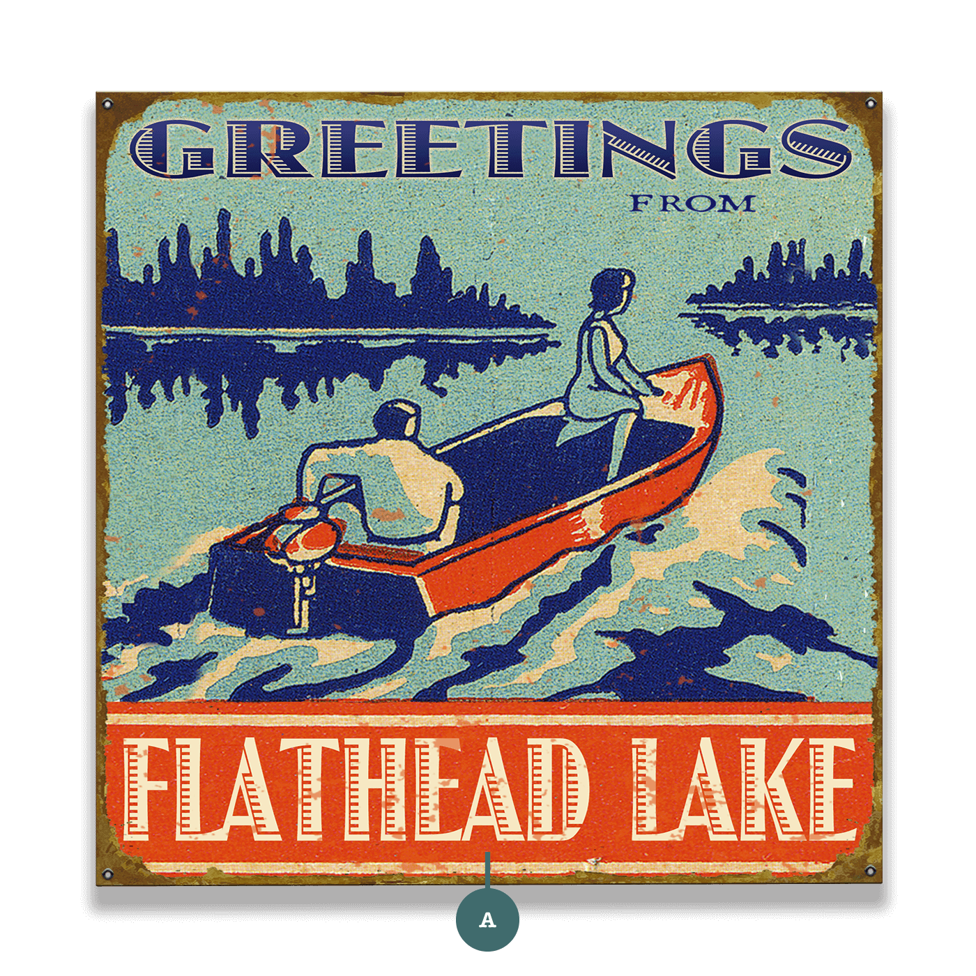Greetings from the Lake - Wood & Metal Wall Art