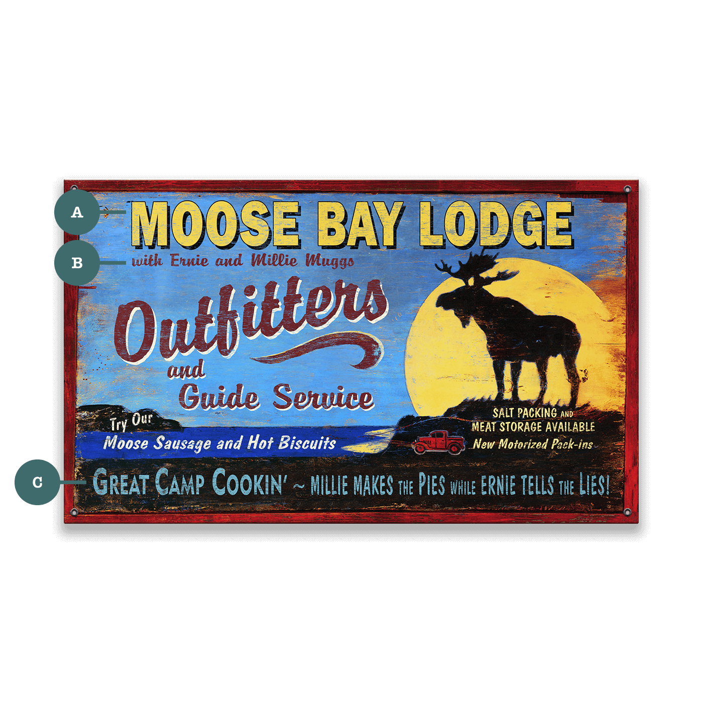 Moose Bay Lodge - Wood & Metal Wall Art