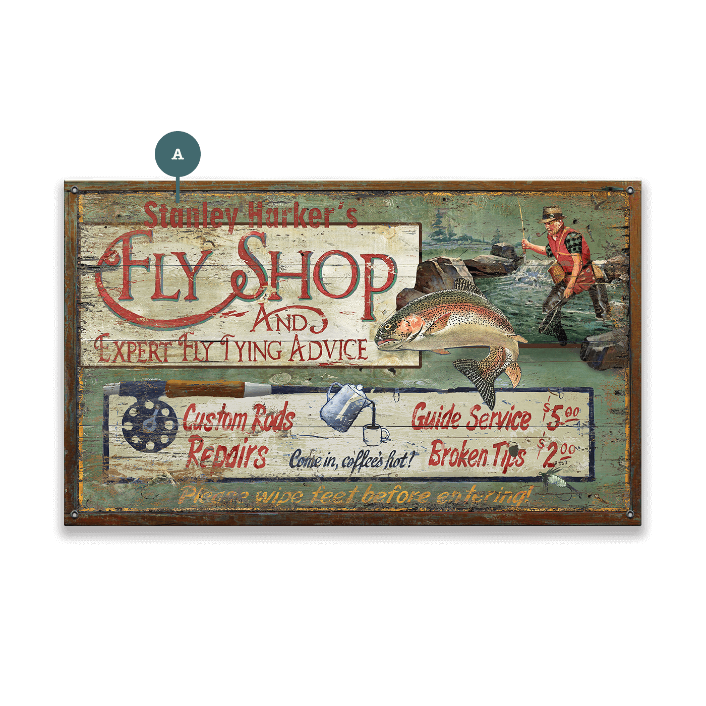 Fly Shop and Fly Tying Advice - Wood & Metal Wall Art