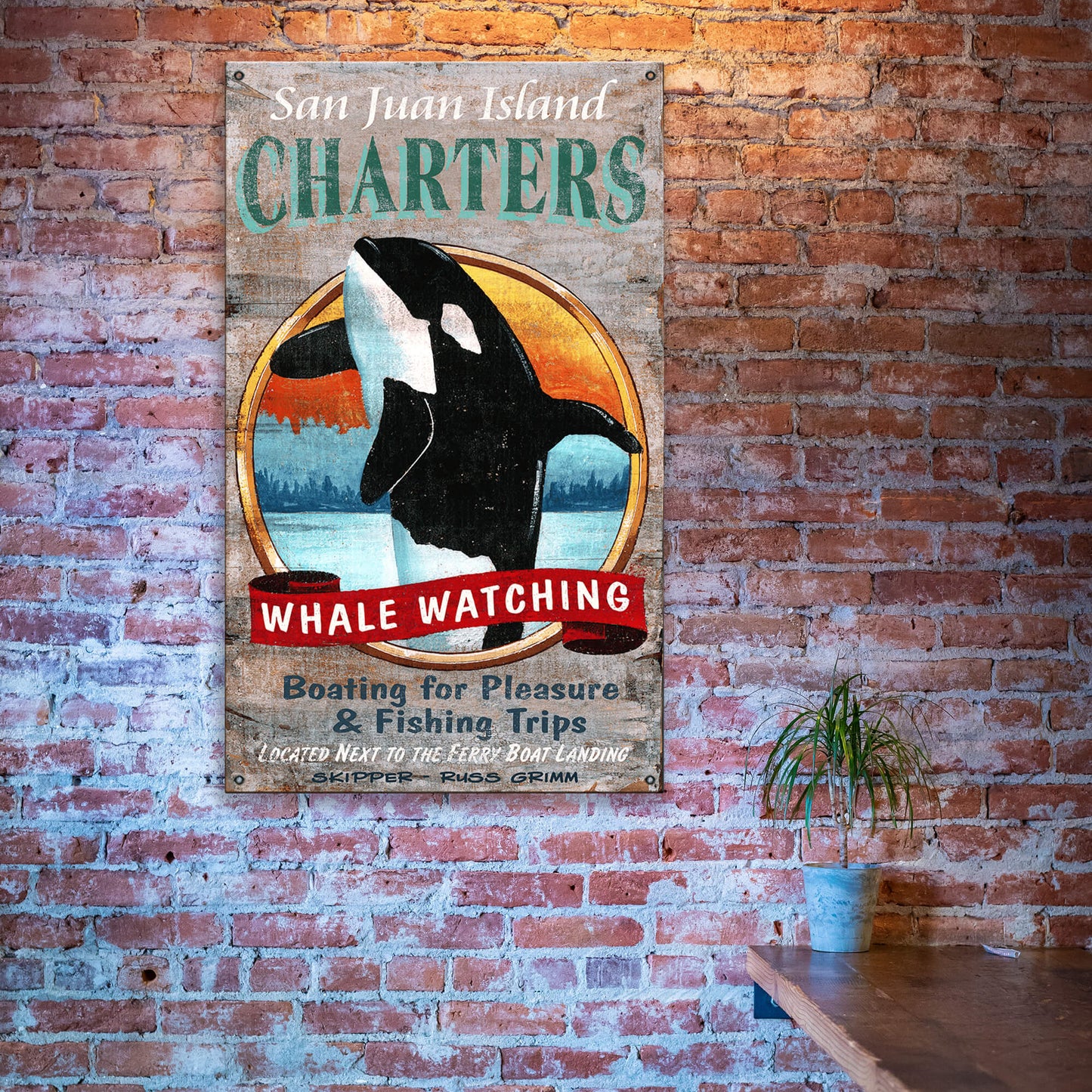 Whale Watching Charters - Wood & Metal Wall Art