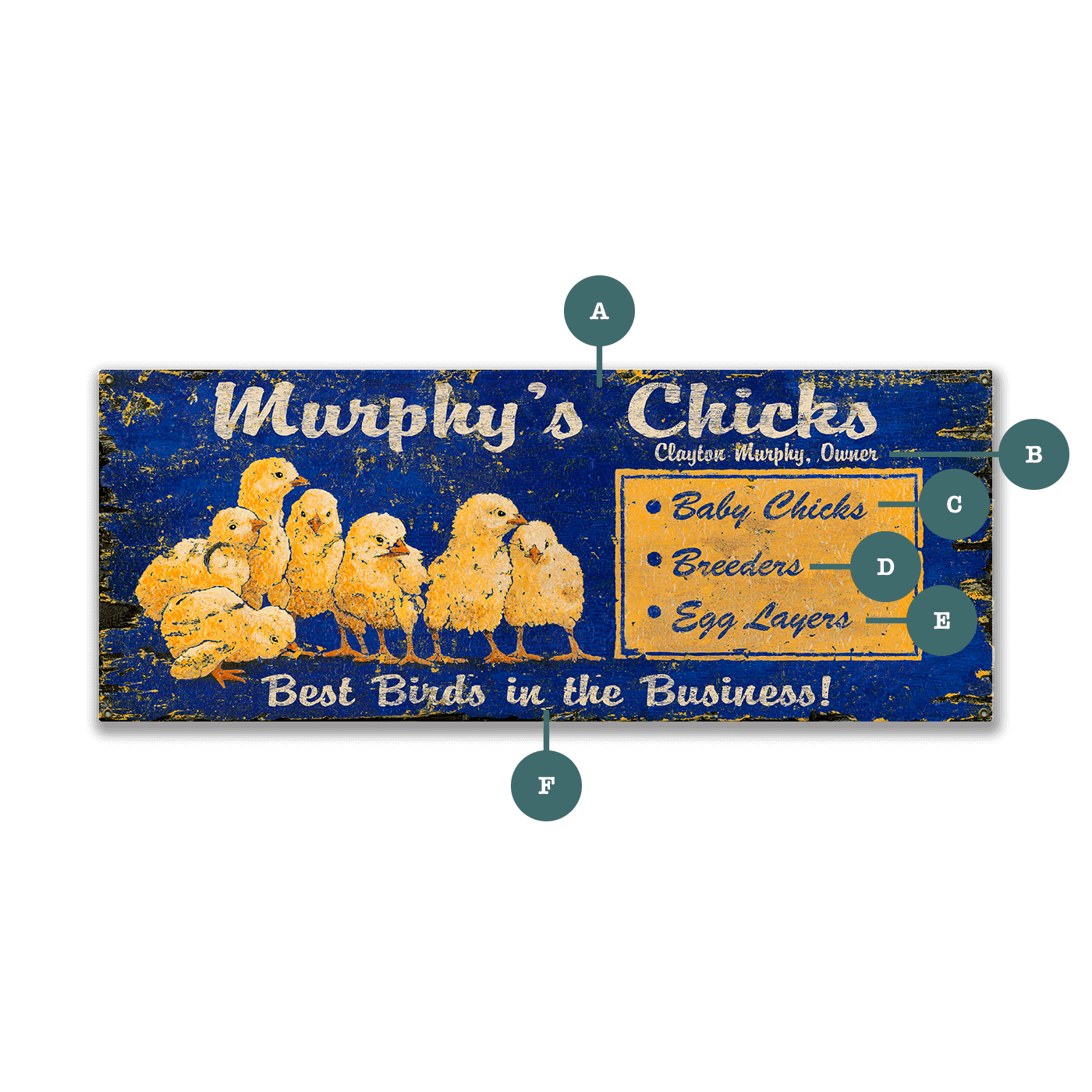 Murphy's Chicks - Wood & Metal Wall Art