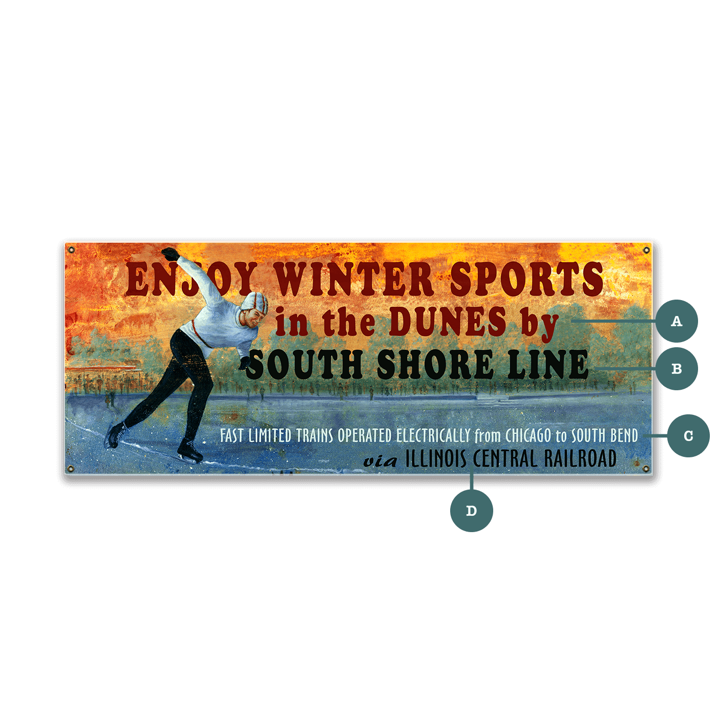 Enjoy Winter Sports - Wood & Metal Wall Art