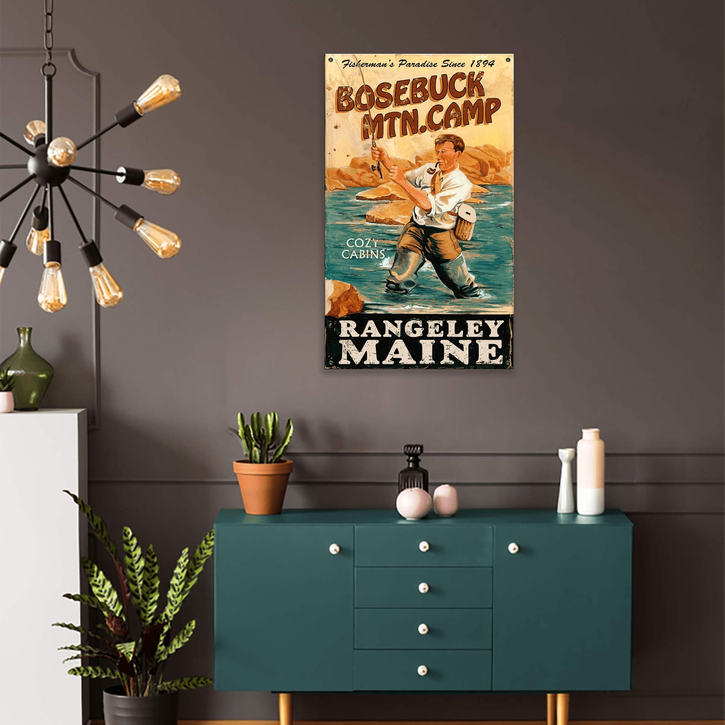 Bosebuck Mountain Camp - Wood & Metal Wall Art
