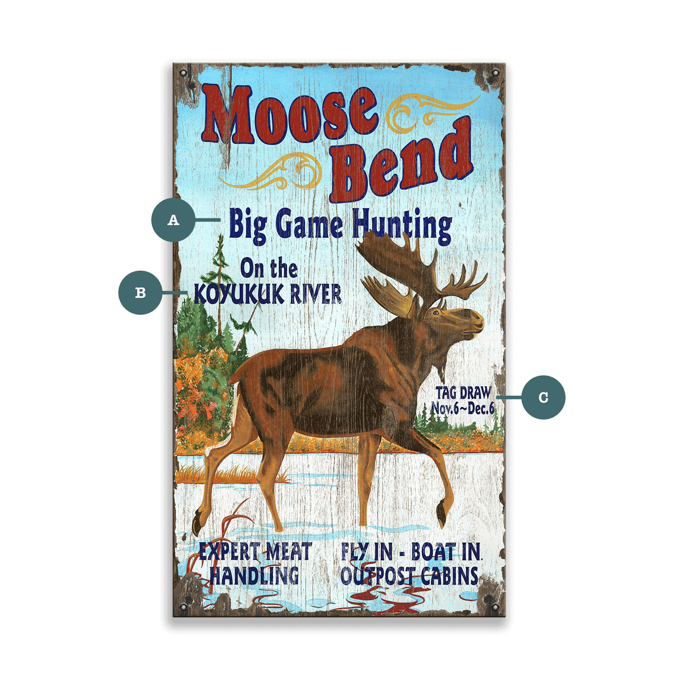 Moose Bend - Wood & Metal Wall Art