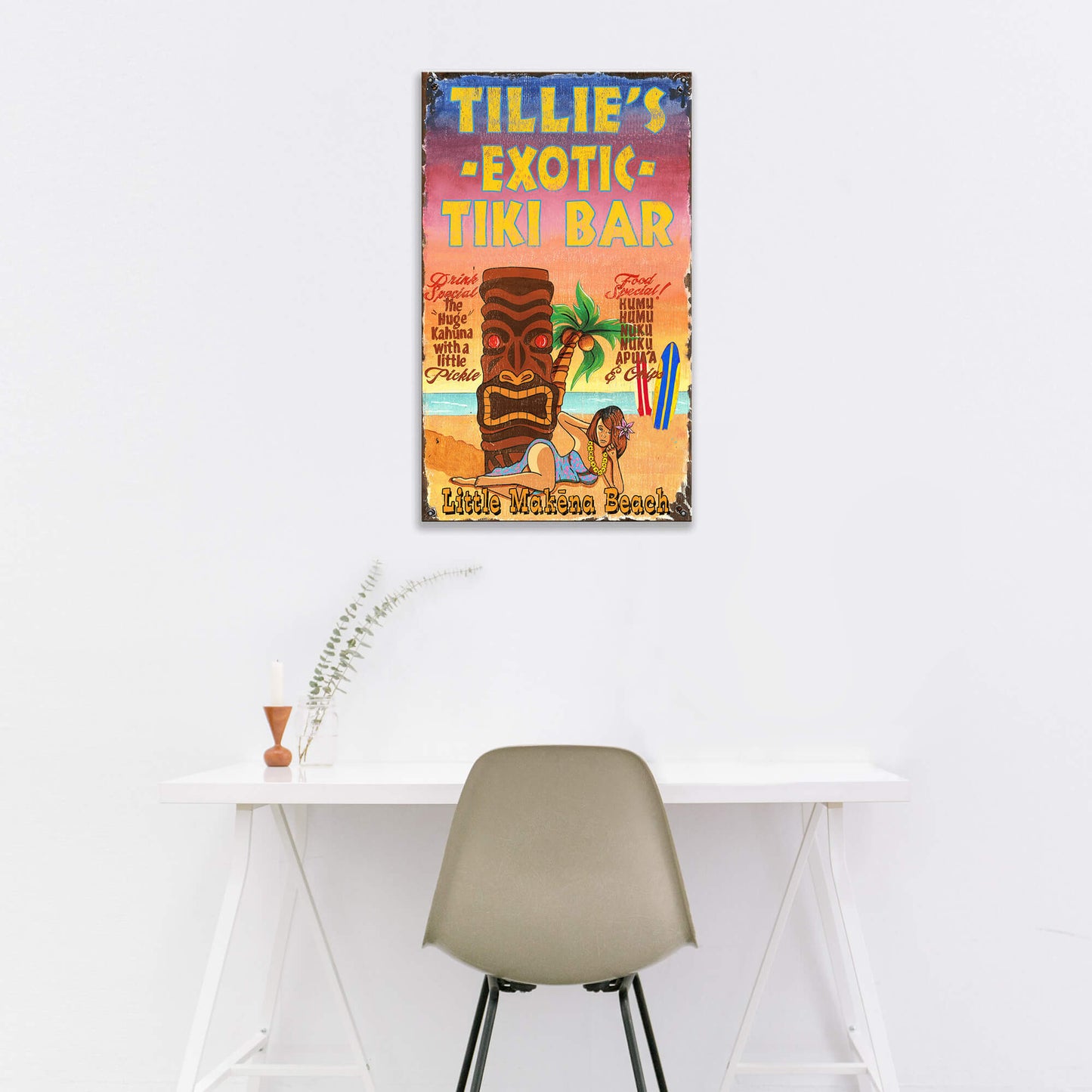 Tillie's Tiki Bar - Wood & Metal Wall Art