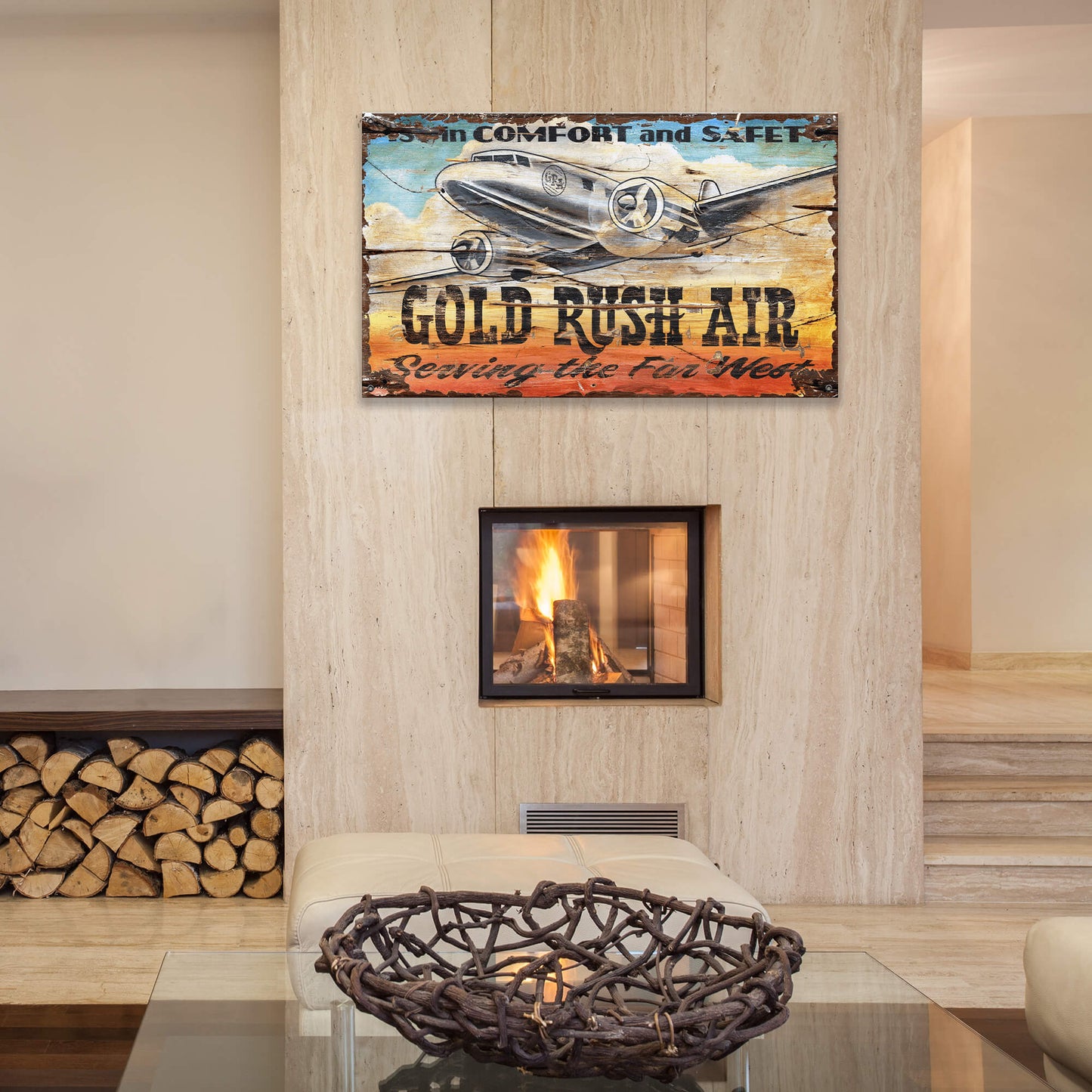Gold Rush Air - Wood & Metal Wall Art