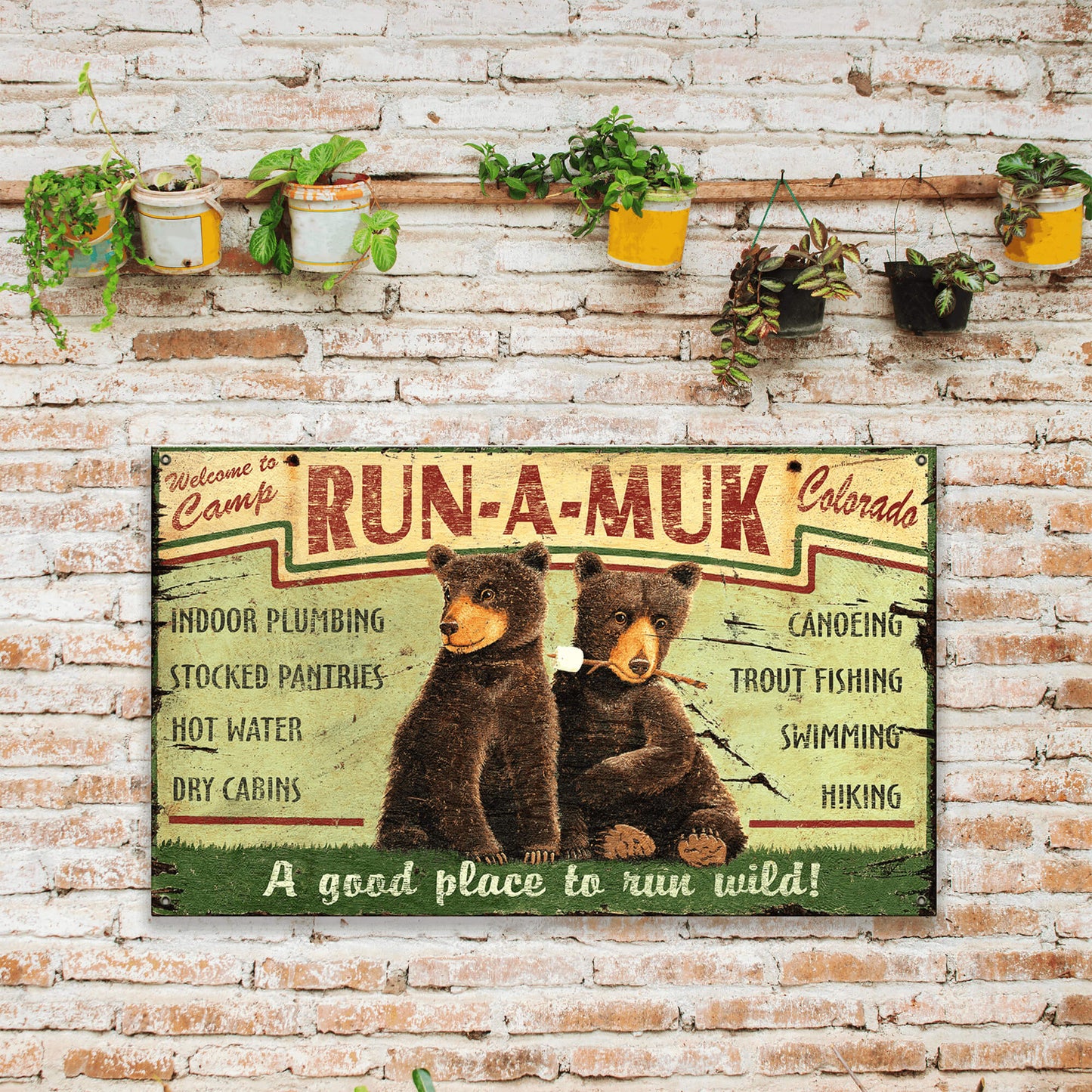 Camp Run-a-Muk - Wood & Metal Wall Art