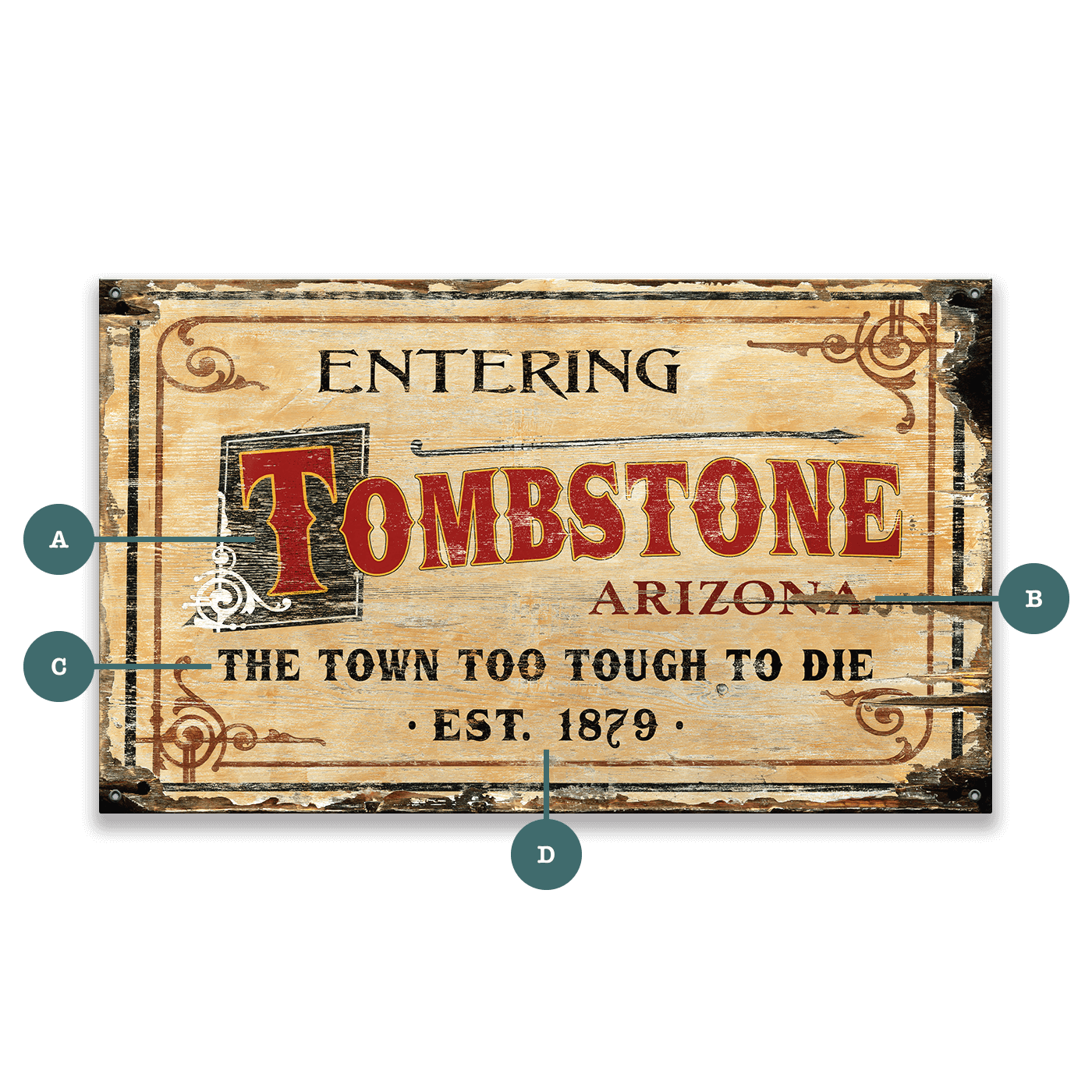 Entering Tombstone - Wood & Metal Wall Art
