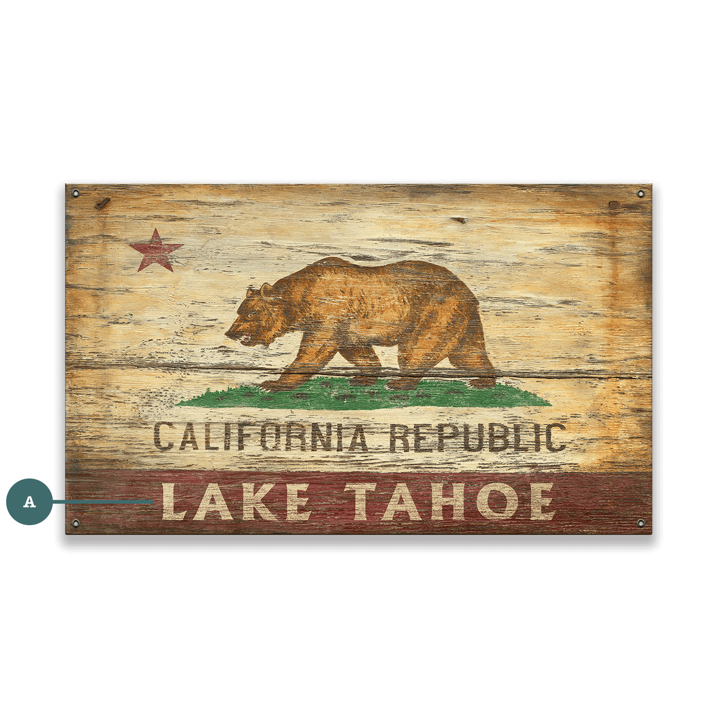 The Republic of California State Flag - Wood & Metal Wall Art