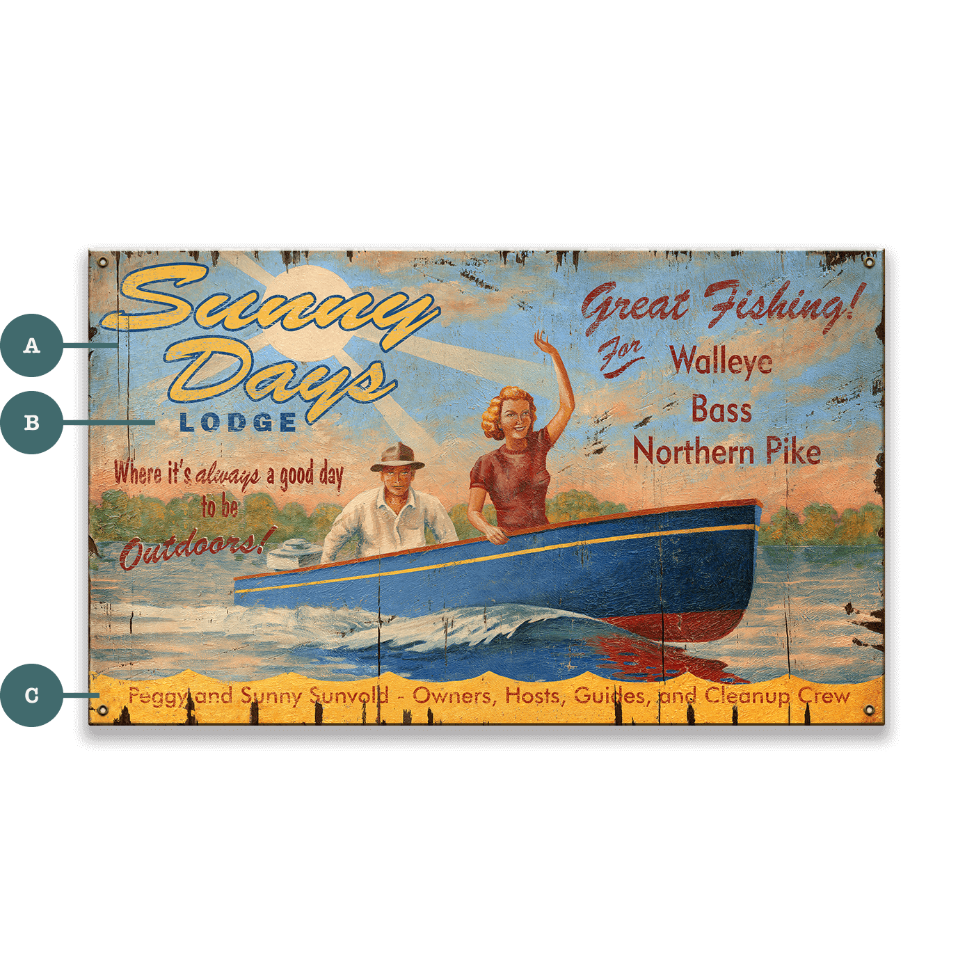 Sunny Days Lodge - Wood & Metal Wall Art
