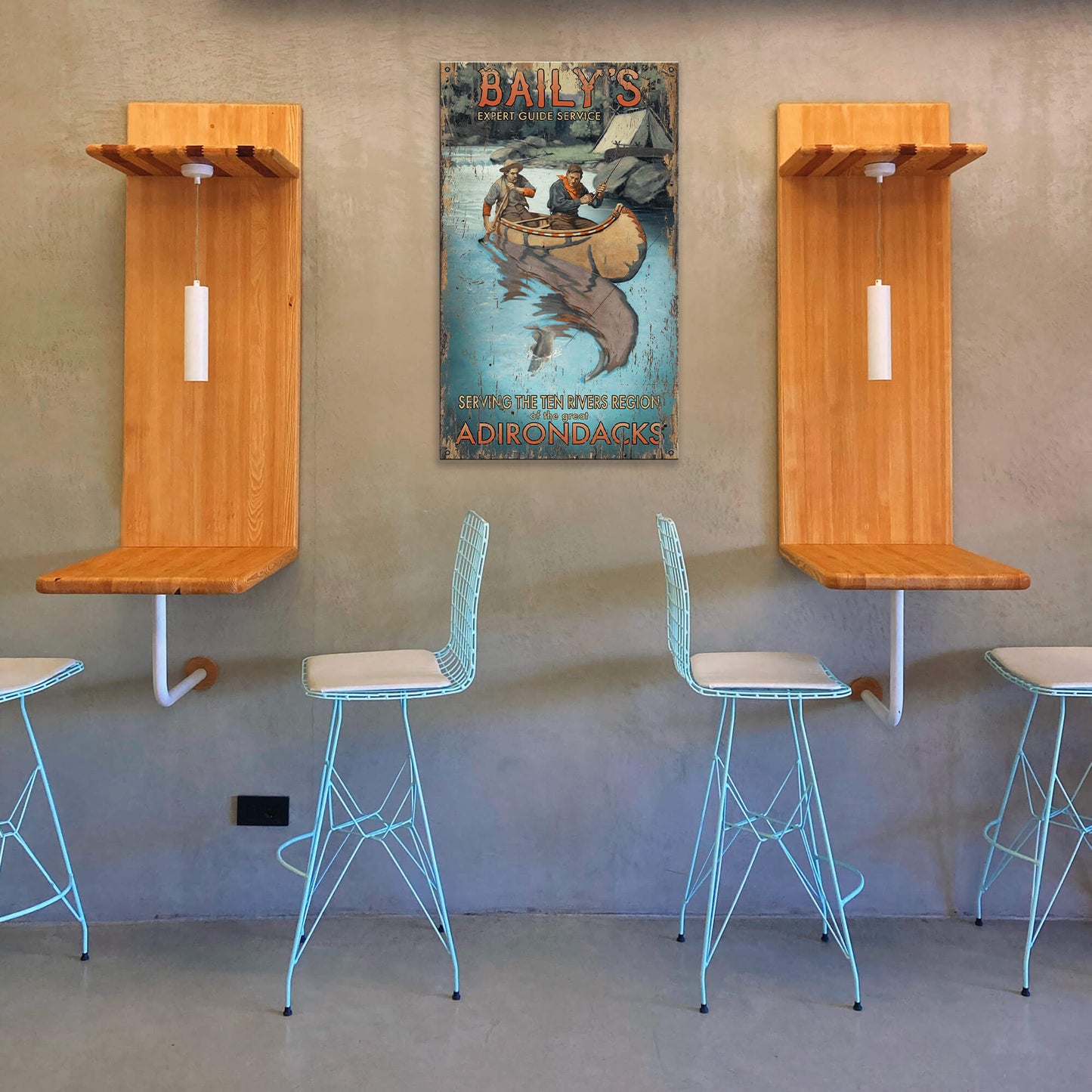 Baily's Guide Service: Distressed Finish - Wood & Metal Wall Art