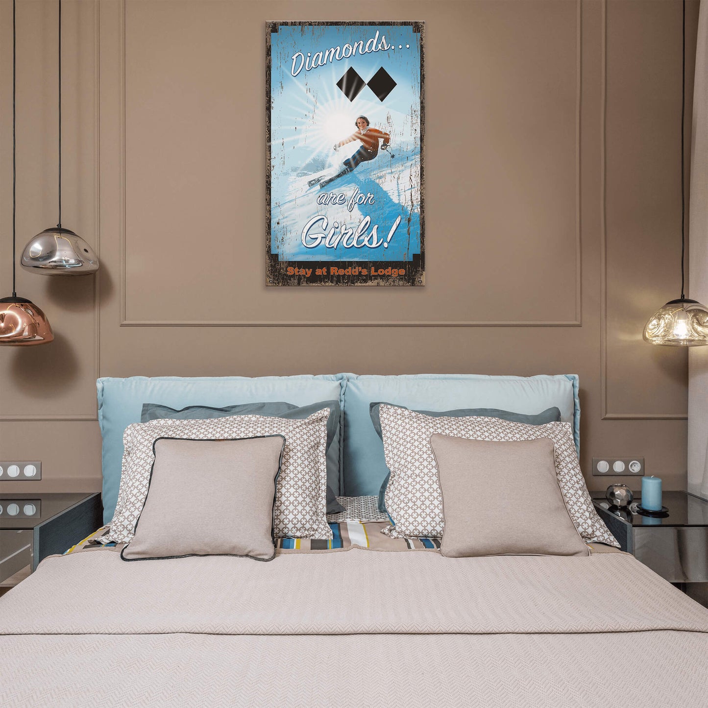 Ski Diamonds - Wood & Metal Wall Art
