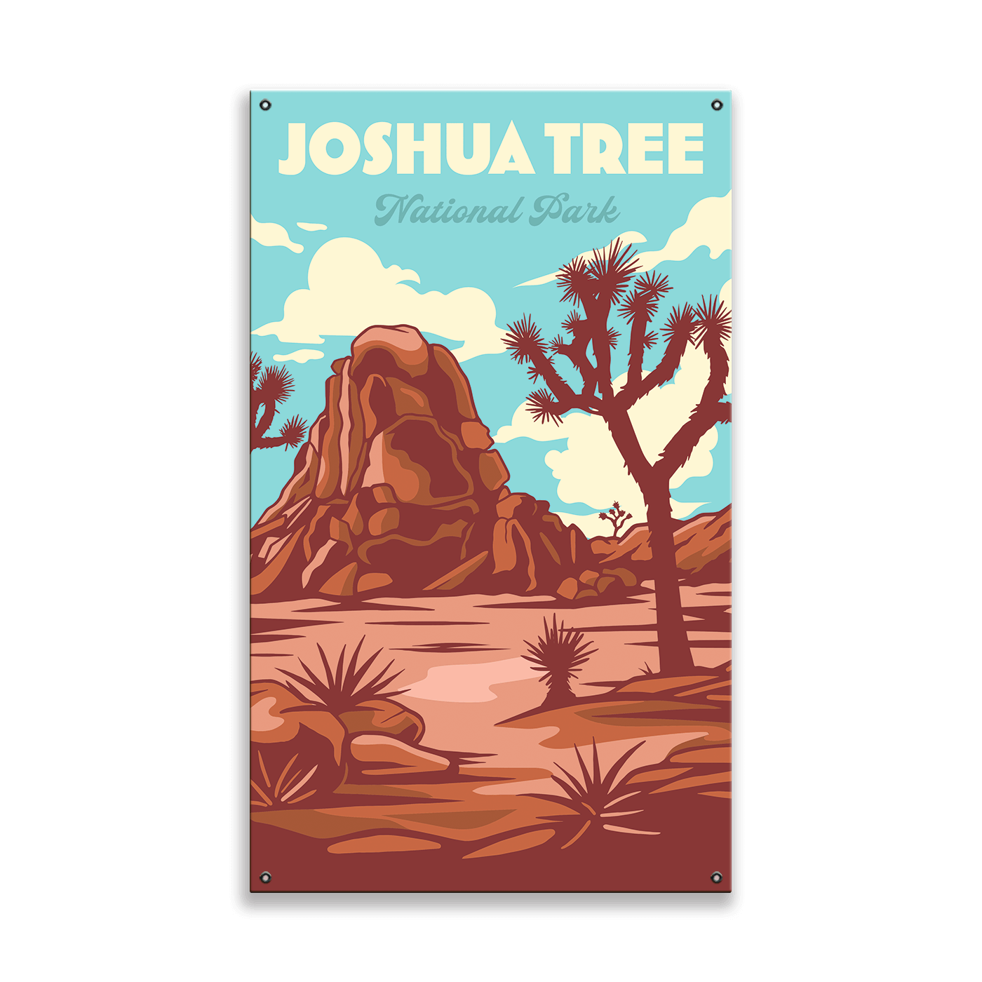 Iconic Joshua Tree National Park: Smooth Finish - Wood & Metal Wall Art