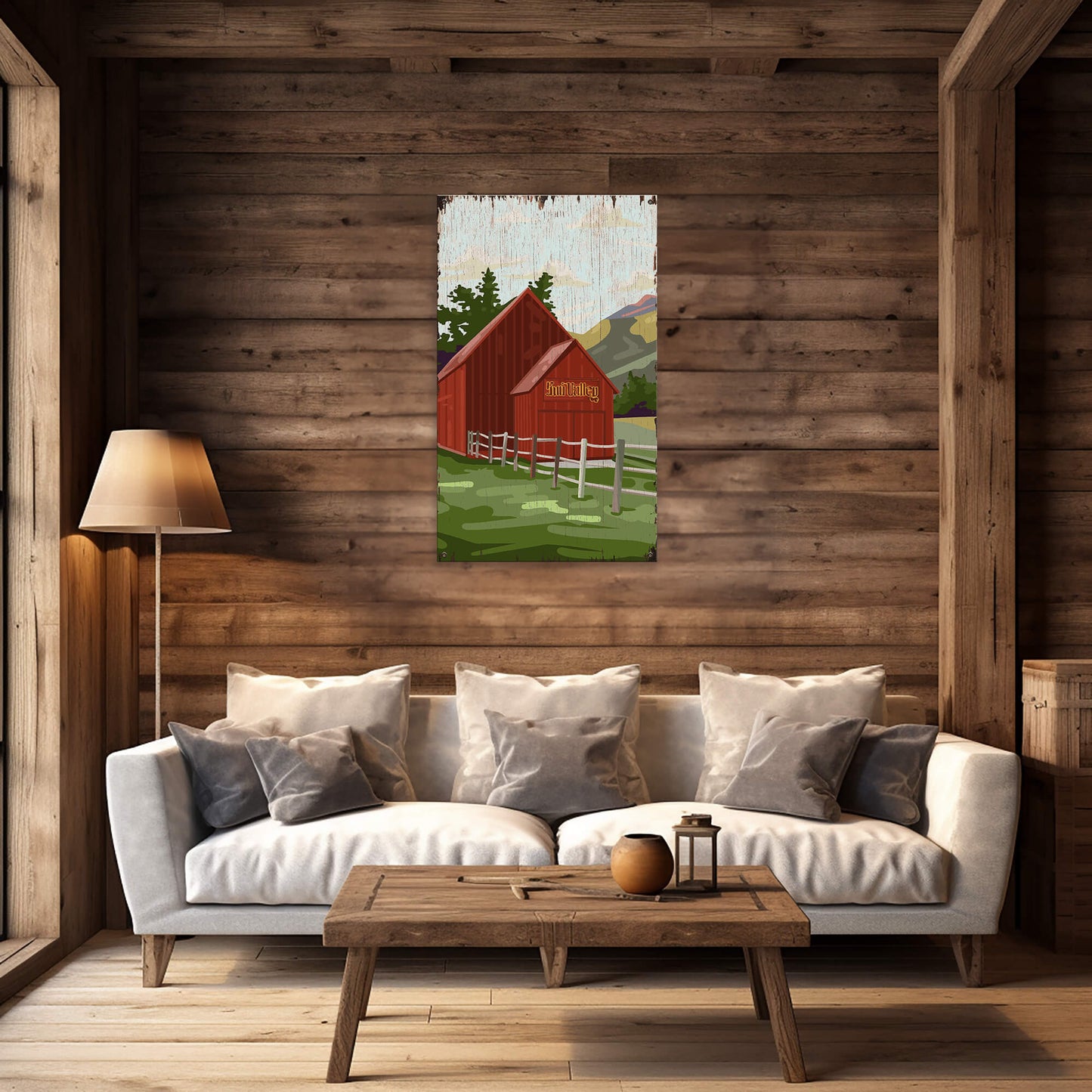 Sun Valley Red Barn - Wood & Metal Wall Art