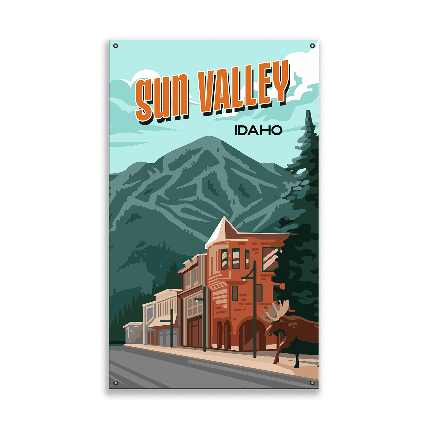 Sun Valley & Bald Mountain: Smooth Finish - Wood & Metal Wall Art