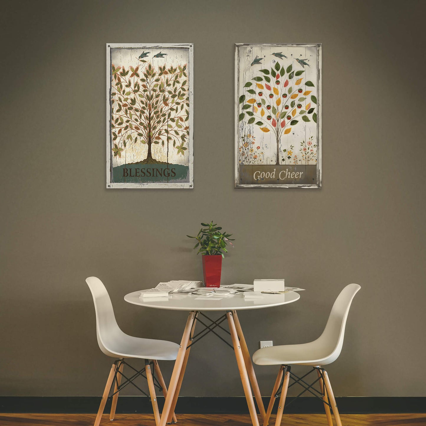 Good Cheer Tree- Wood & Metal Wall Art