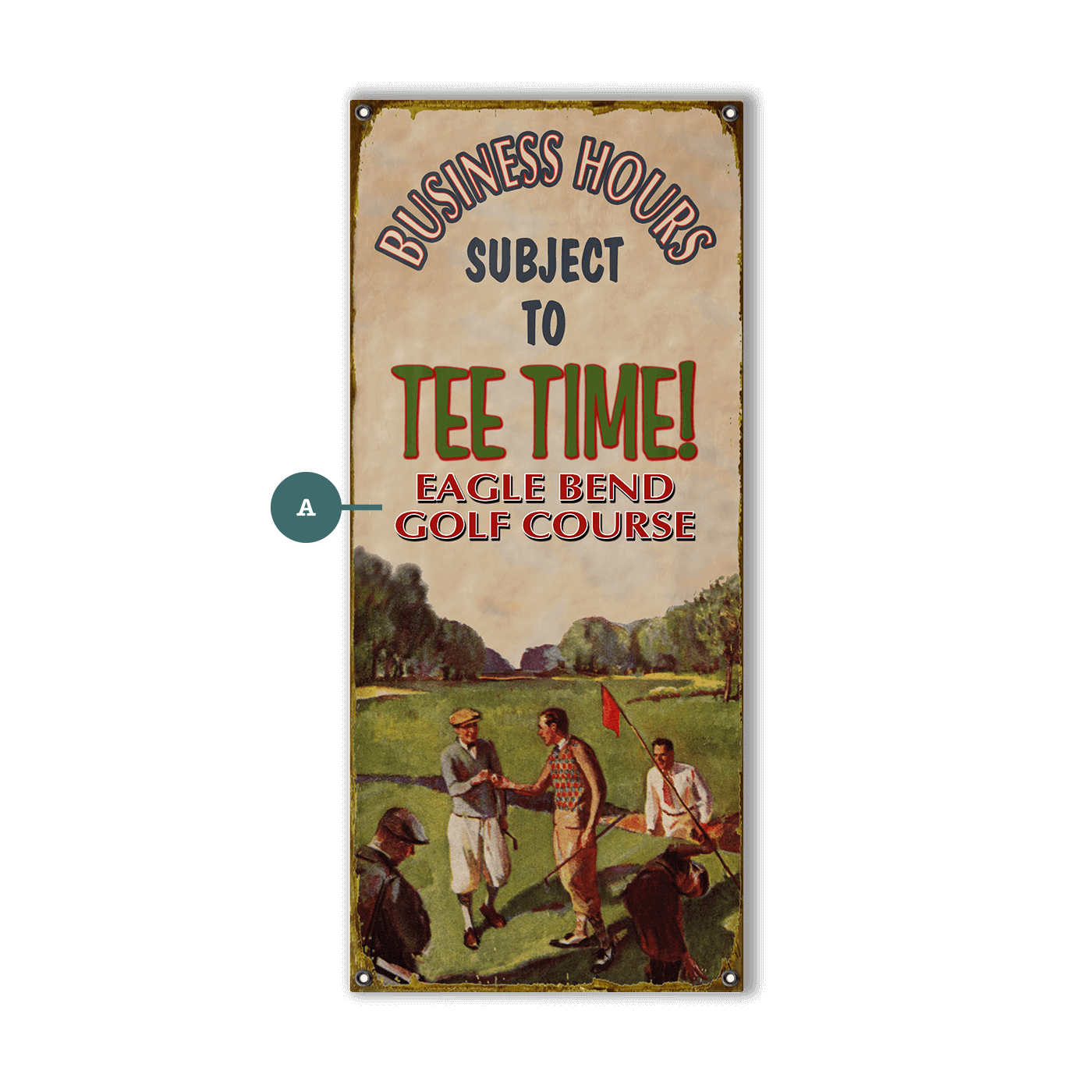 Business Hours Subject to Tee Time: Personalized - Wood & Metal Wall Art
