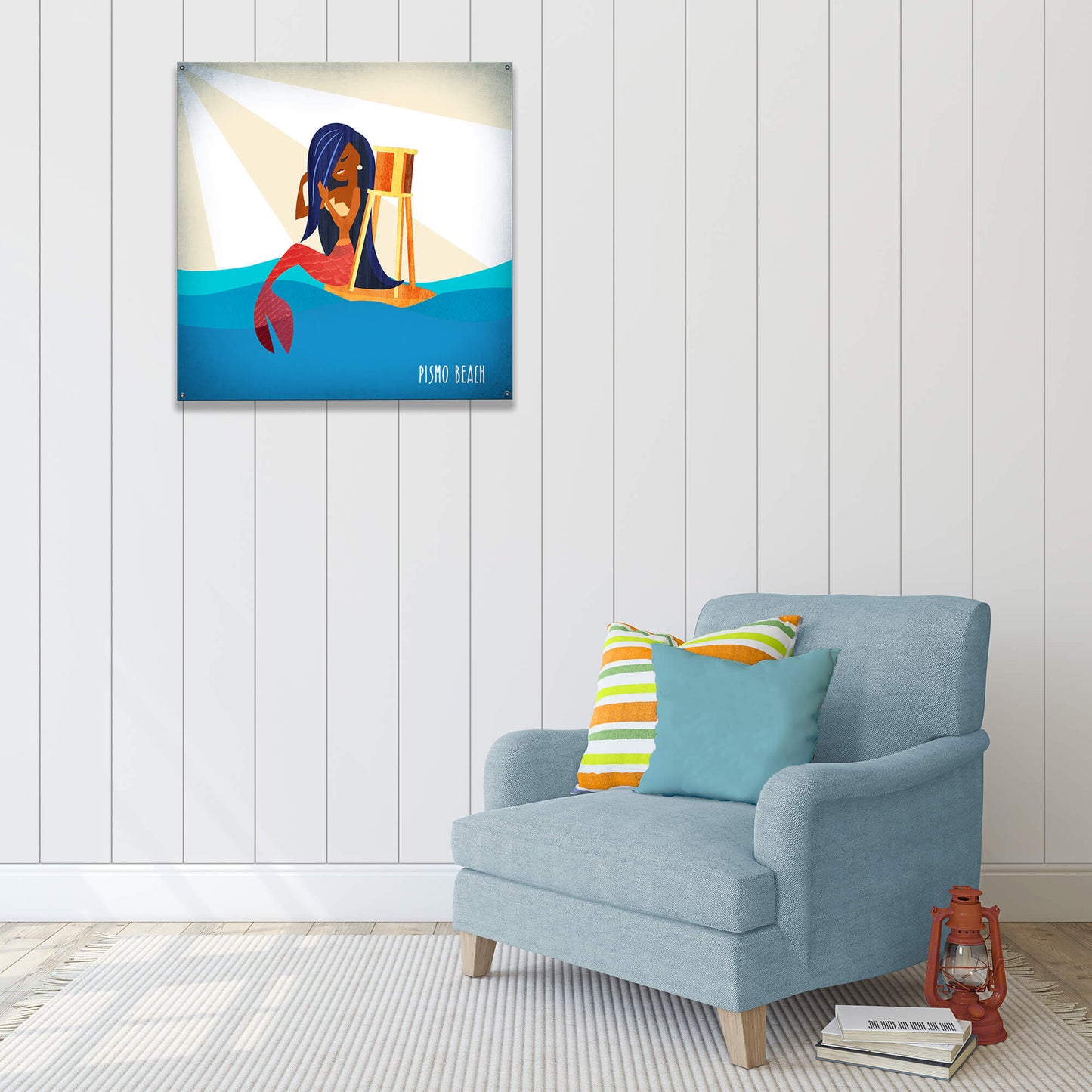 Mermaid's Watch: Square - Wood & Metal Wall Art