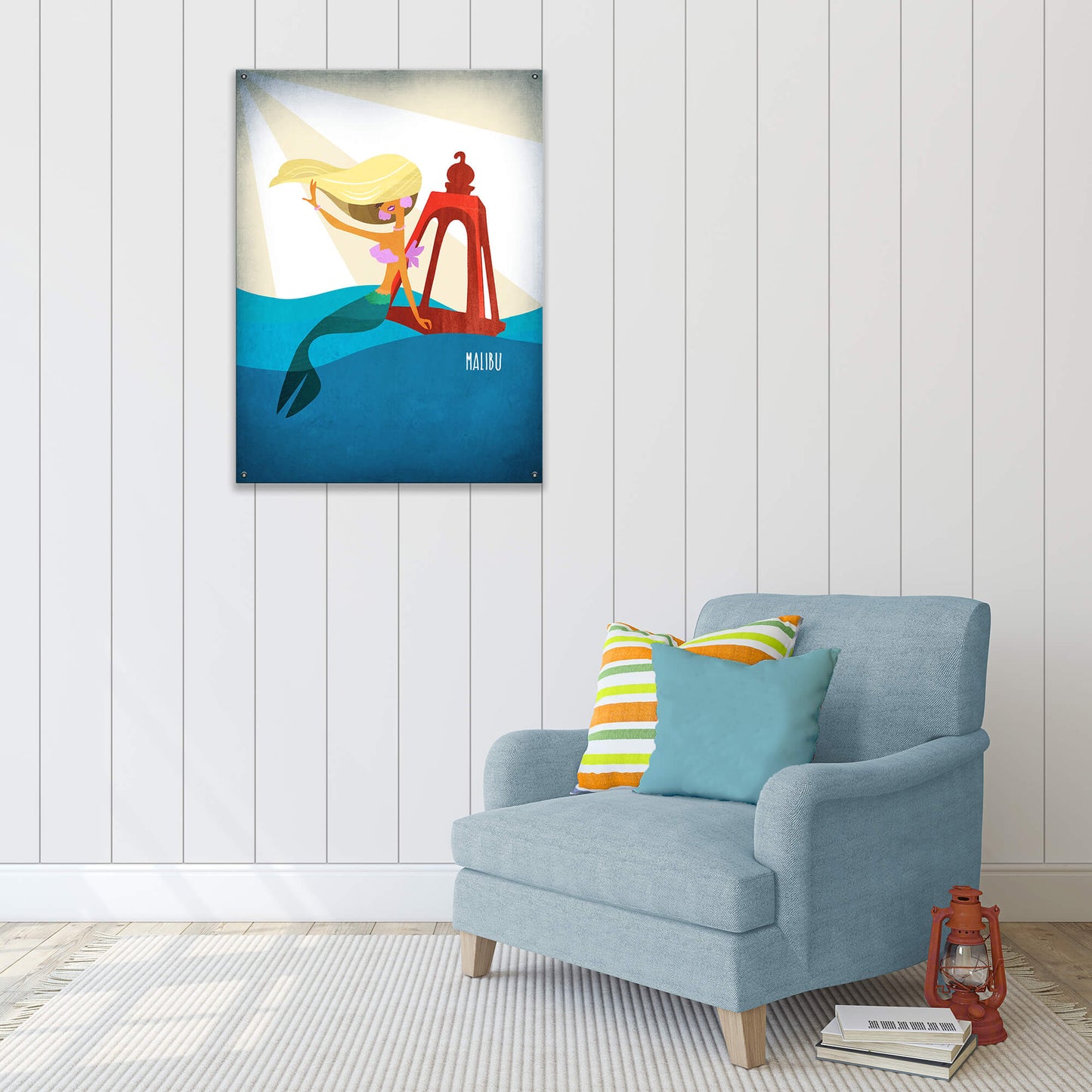 Mermaid's Beacon: Portrait - Wood & Metal Wall Art