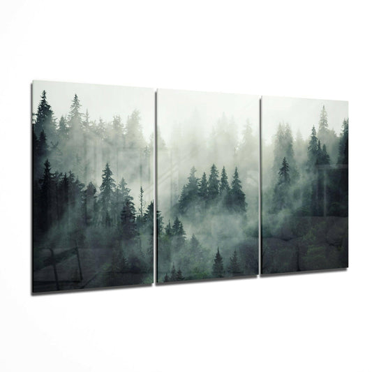 Foggy Forest Glass Wall Art