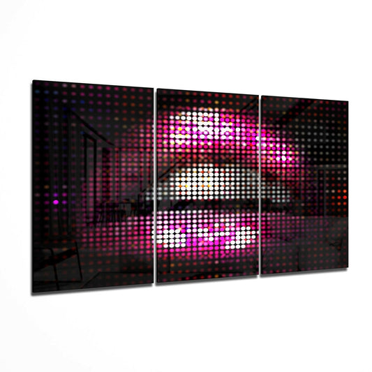 Lips Glass Wall Art