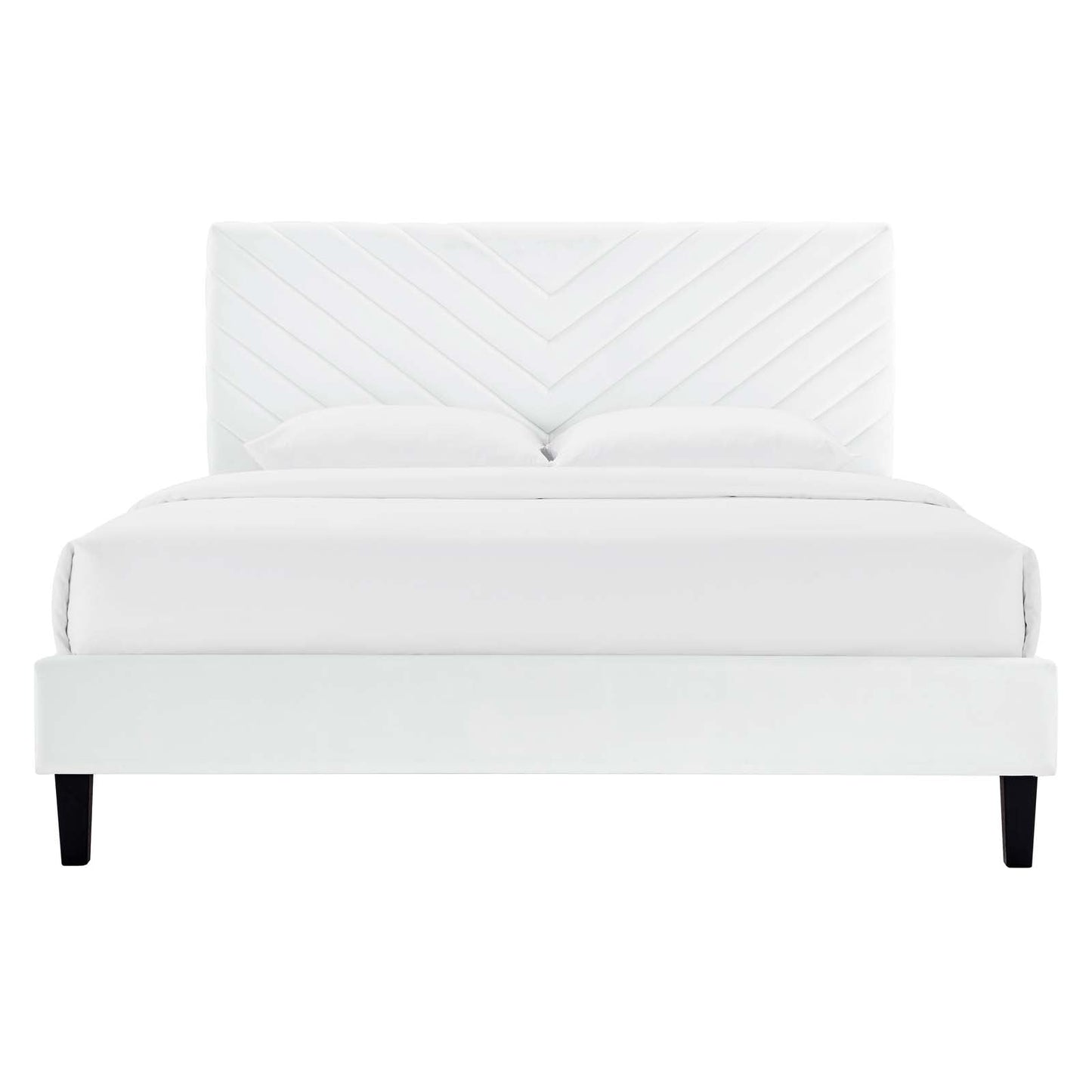 Roxanne Tapered Wood Leg Performance Velvet Queen Platform Bed by Modway
