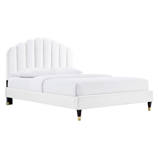 Daisy Performance Velvet Queen Platform Bed by Modway