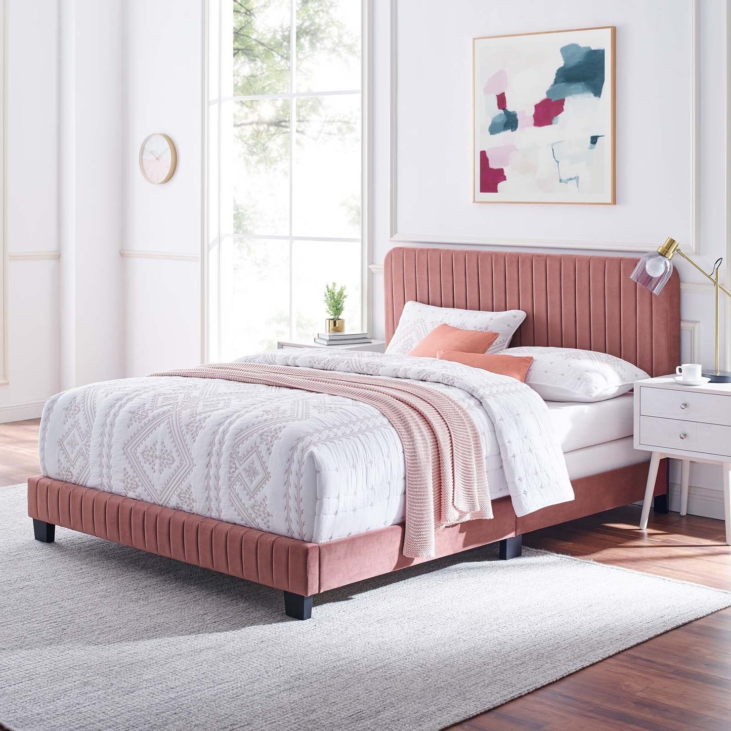 Celine Channel Tufted Performance Velvet King Bed by Modway