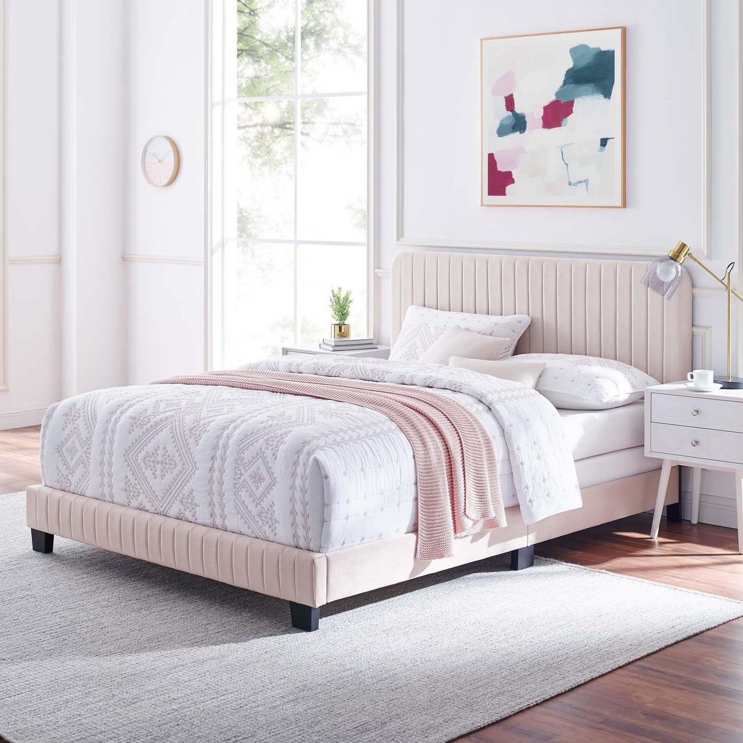 Celine Channel Tufted Performance Velvet King Bed by Modway