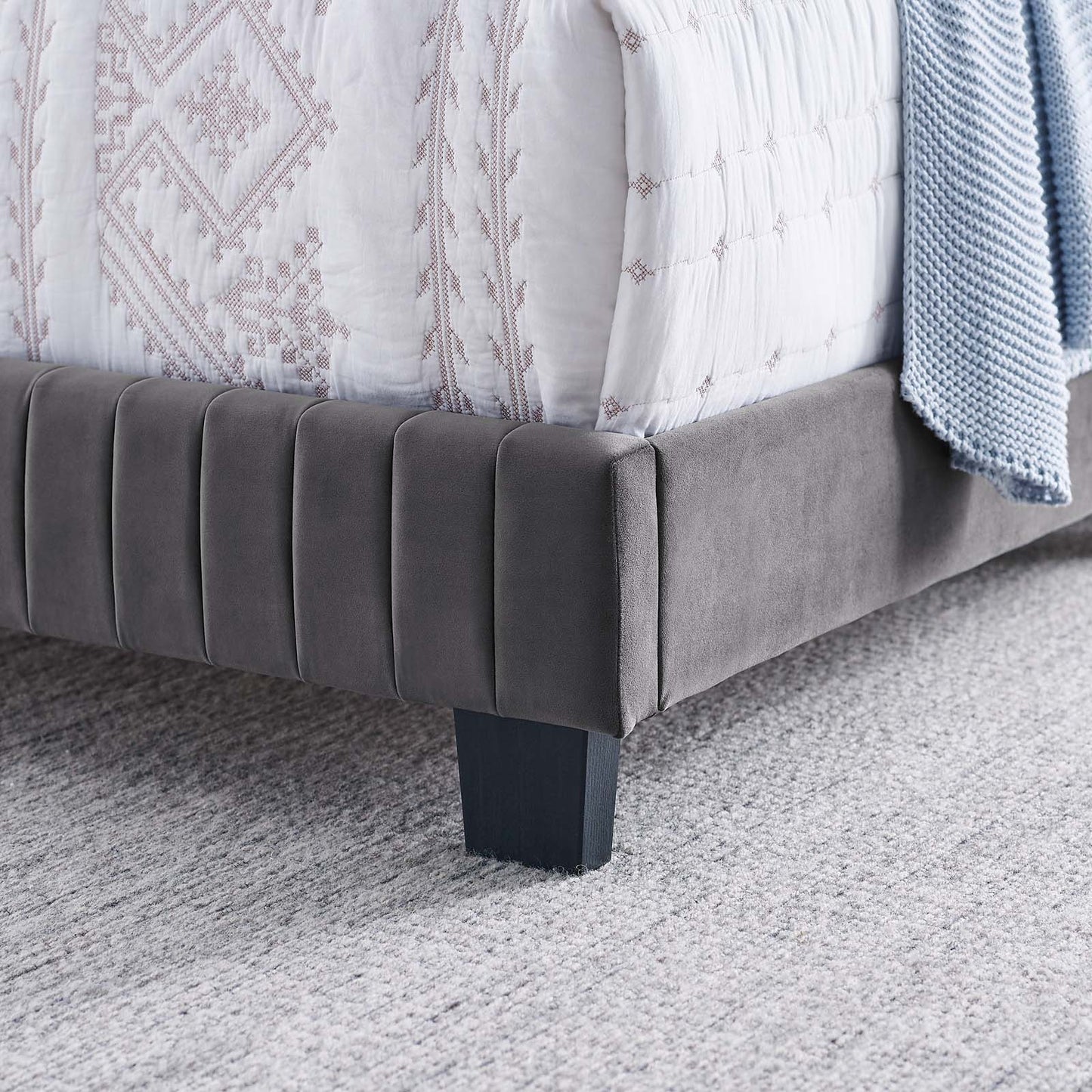Celine Channel Tufted Performance Velvet Queen Bed by Modway