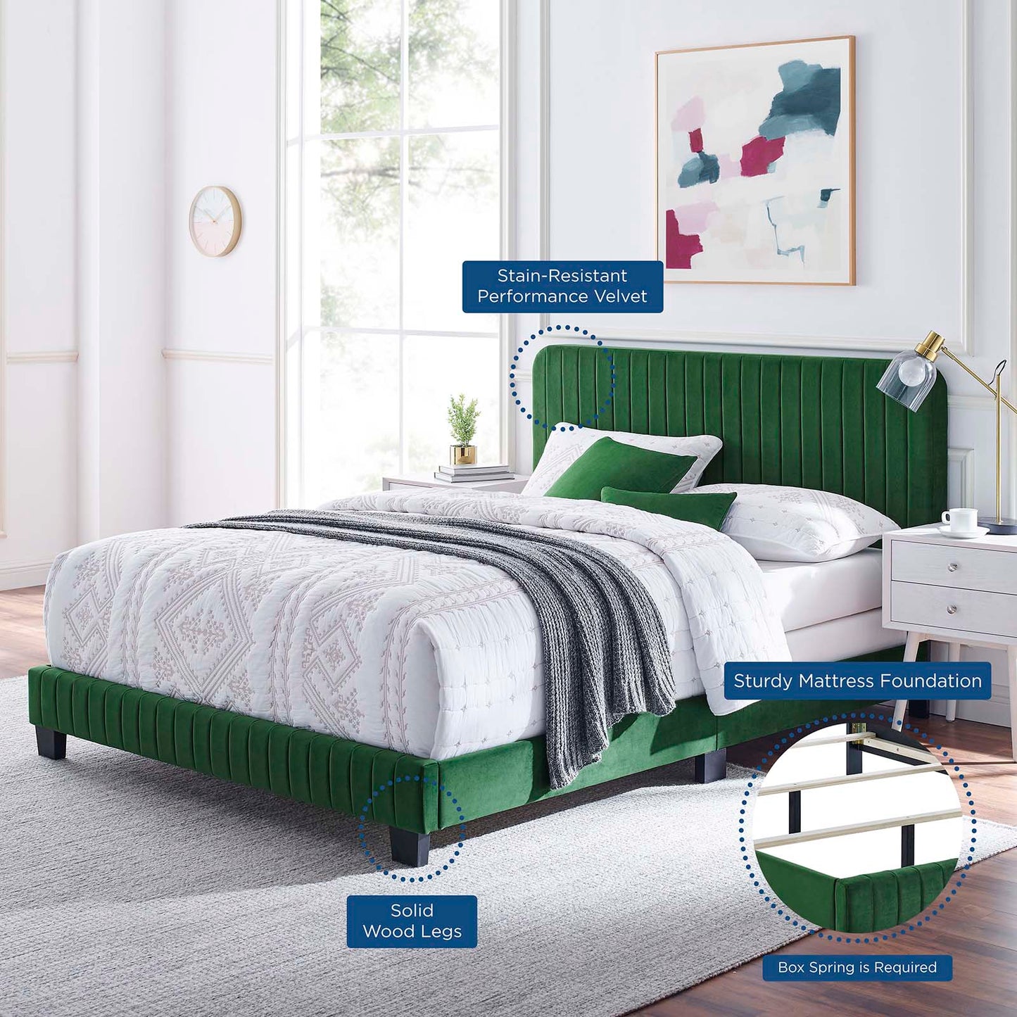 Celine Channel Tufted Performance Velvet Full Bed by Modway