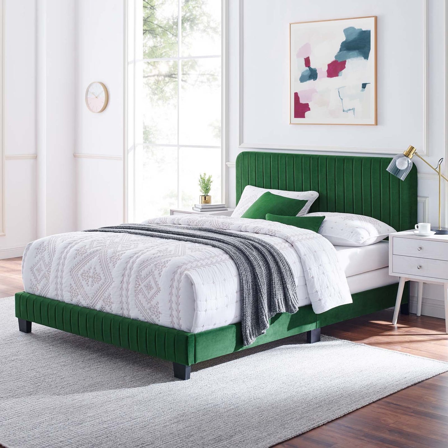 Celine Channel Tufted Performance Velvet Full Bed by Modway