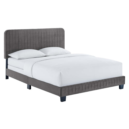 Celine Channel Tufted Performance Velvet Twin Bed by Modway