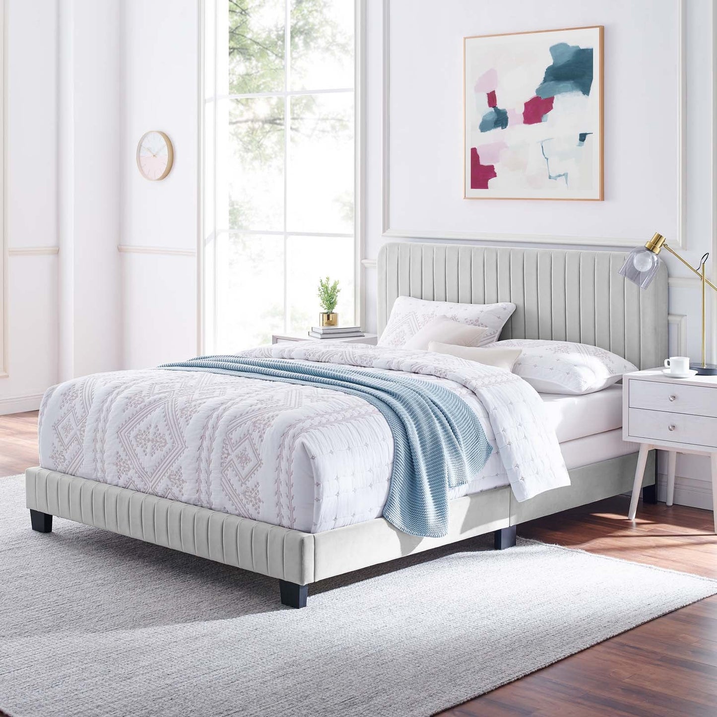 Celine Channel Tufted Performance Velvet Twin Bed by Modway