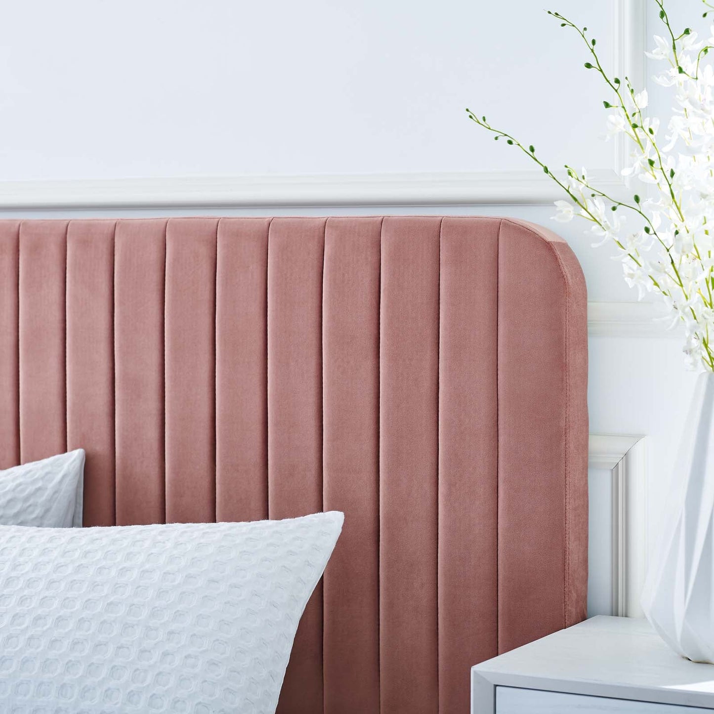 Celine Channel Tufted Performance Velvet King Platform Bed by Modway