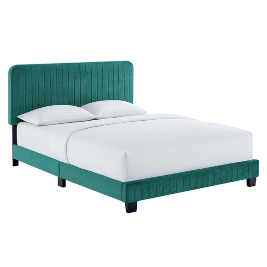 Celine Channel Tufted Performance Velvet King Platform Bed by Modway