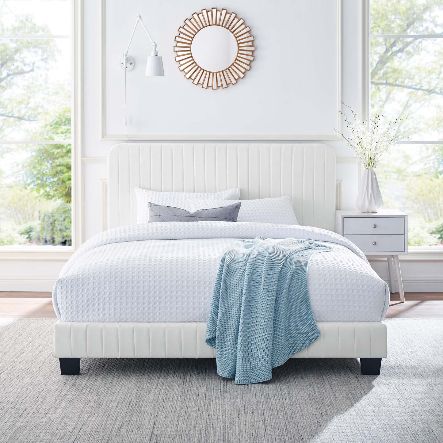 Celine Channel Tufted Performance Velvet Queen Platform Bed by Modway