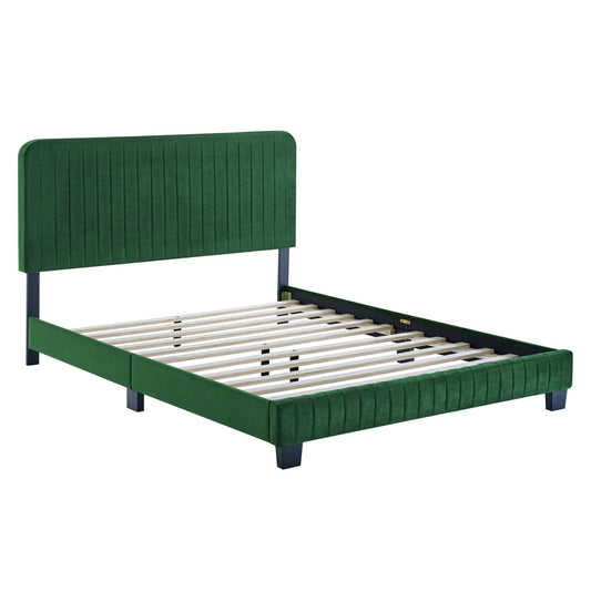 Celine Channel Tufted Performance Velvet Full Platform Bed by Modway