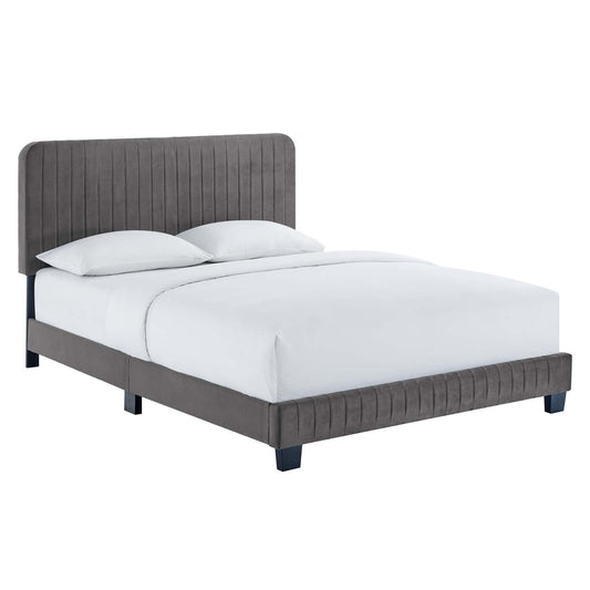 Celine Channel Tufted Performance Velvet Full Platform Bed by Modway