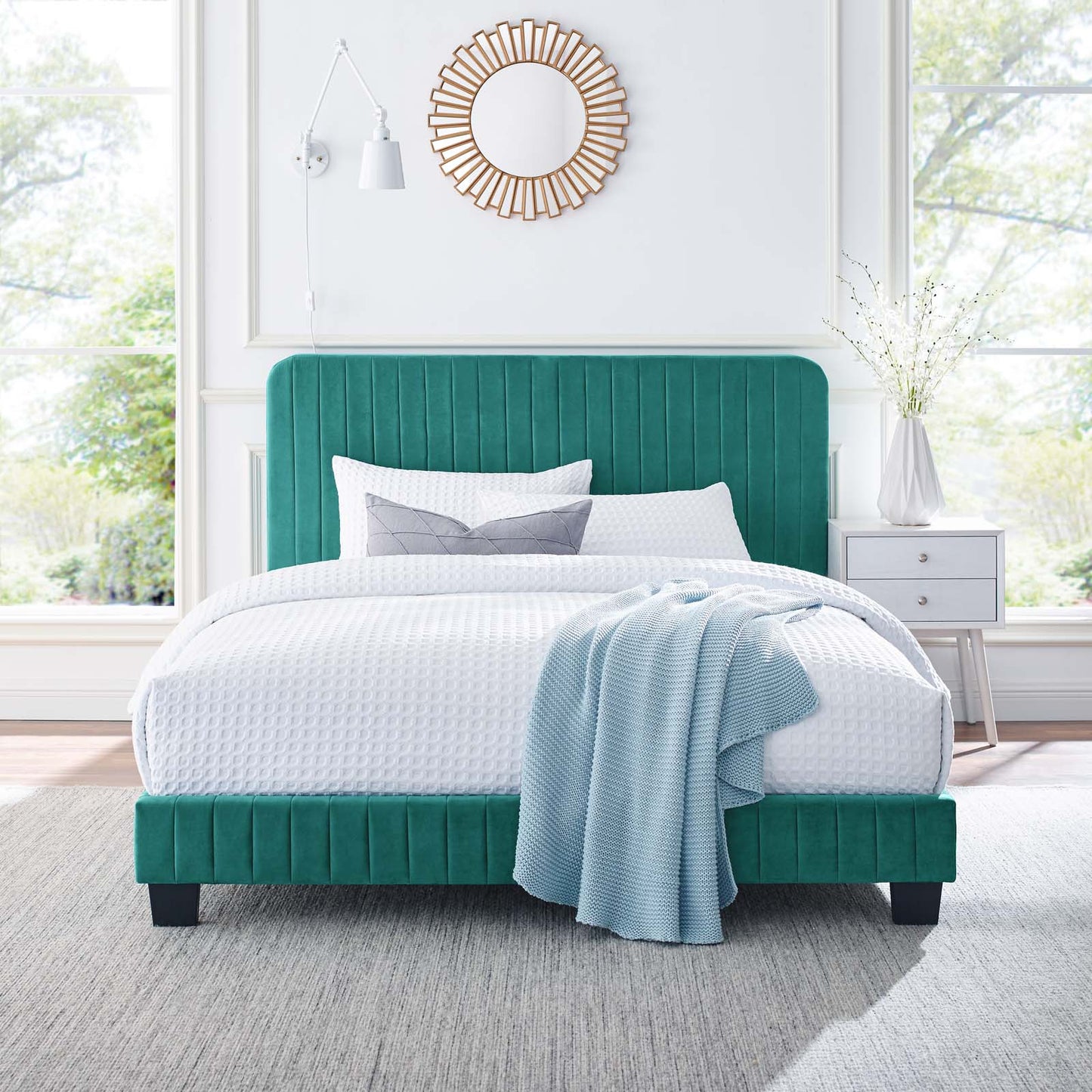 Celine Channel Tufted Performance Velvet Full Platform Bed by Modway