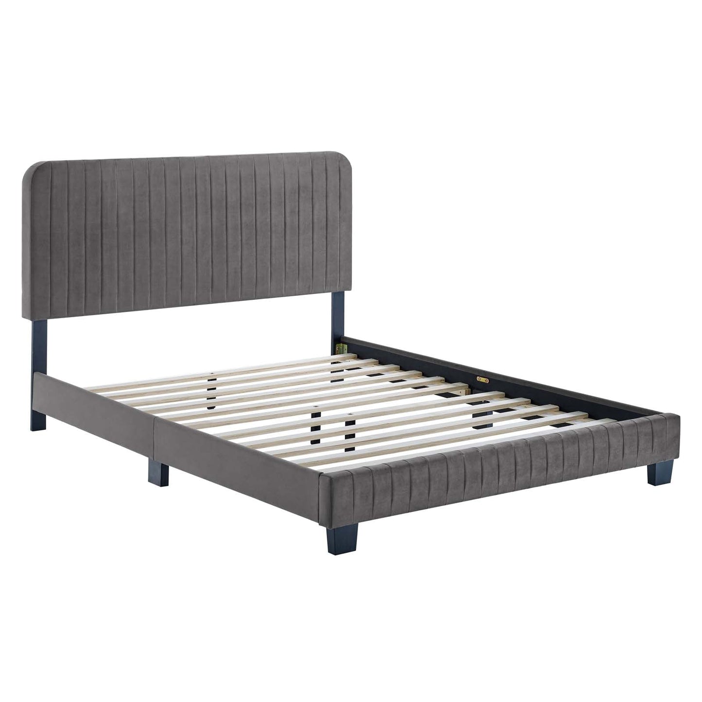 Celine Channel Tufted Performance Velvet Twin Platform Bed by Modway