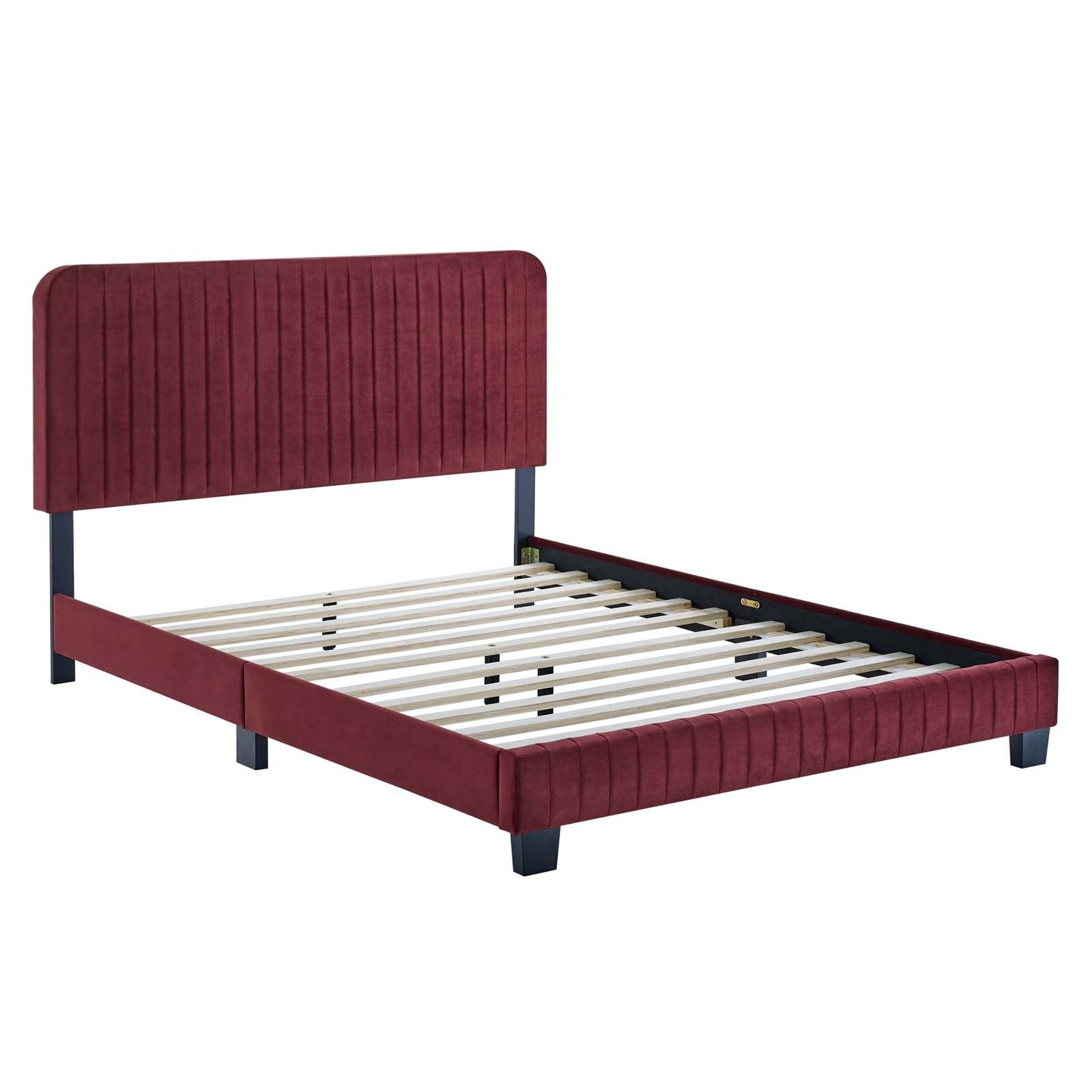 Celine Channel Tufted Performance Velvet Twin Platform Bed by Modway