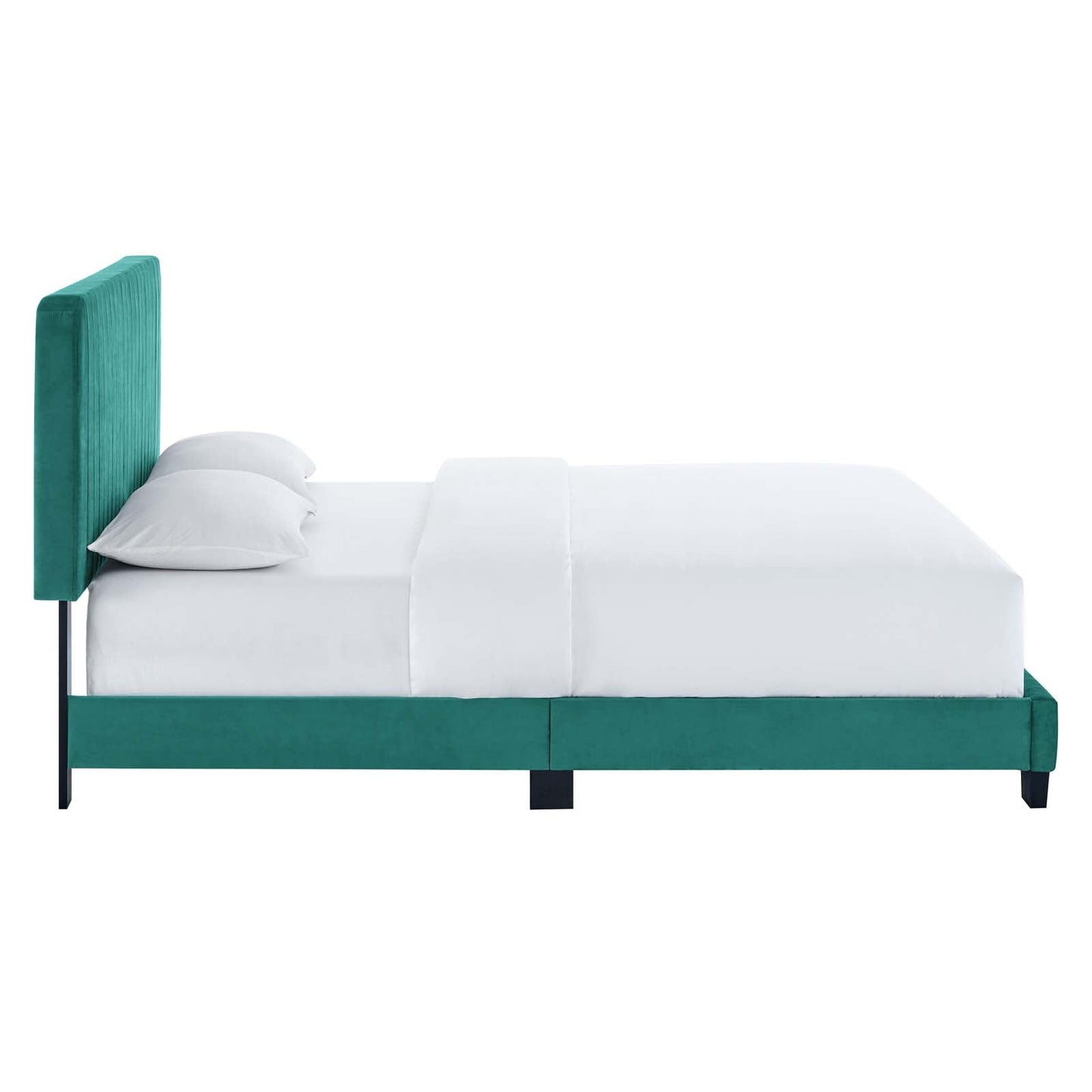 Celine Channel Tufted Performance Velvet Twin Platform Bed by Modway